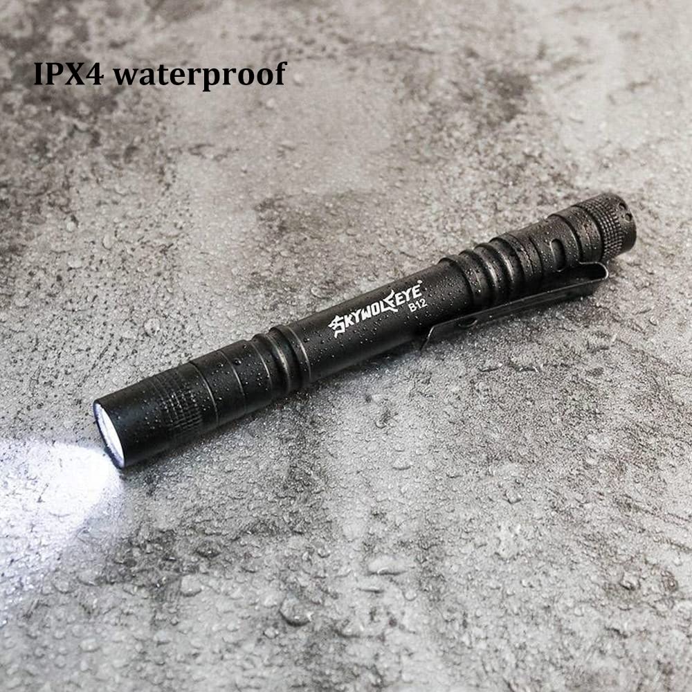 Cussity 10 Pcs Led Medical Penlight, 1000 Lumen Penlight Edc Xpe Q5 Black Nurse Doctor Flashlight With Clip Penlight