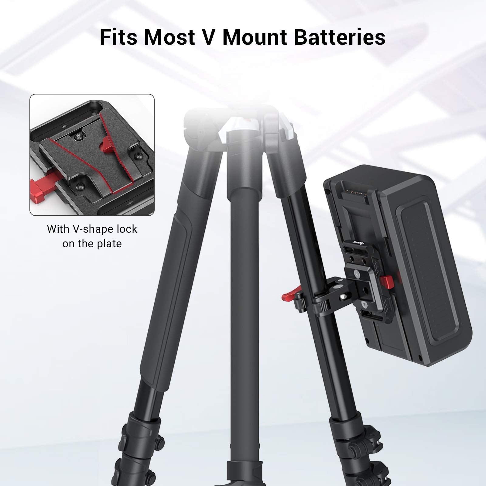 Smallrig Power Supply Base Plate For Dji Rs 2 / Rs 3 Pro/Rs 4 Pro Gimbal + Mini V Mount Battery Plate