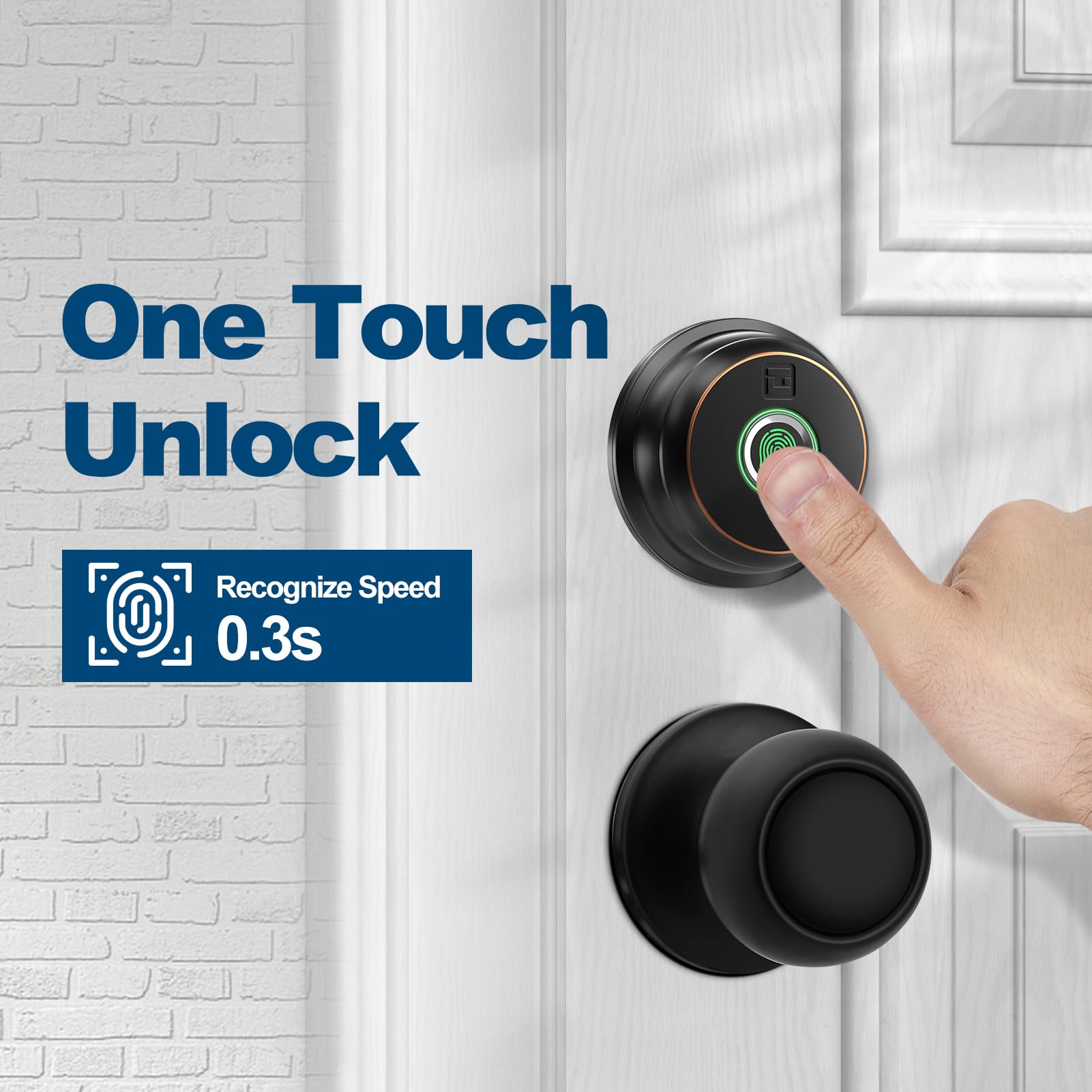 Geektale Smart Deadbolt Lock For Front Door, Fingerprint Door Lock With App, Biometric Deadbolt, Keyless Entry
