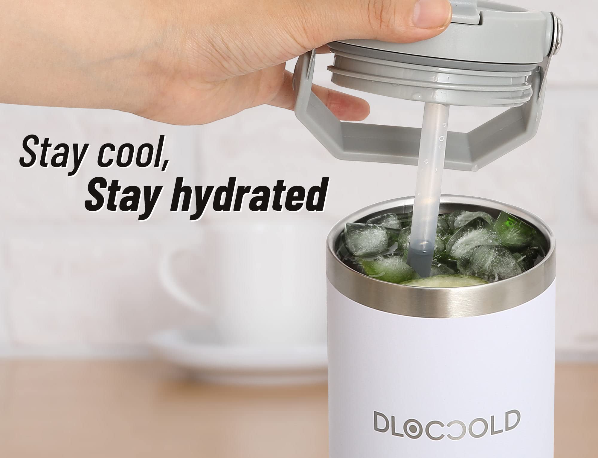 Dloccold 30 Oz Stainless Steel Tumbler With Flip Straw & Handle, Insulated Leak Proof