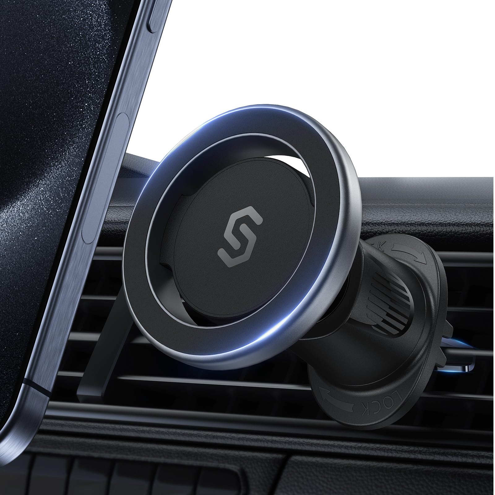 Syncwire For Magsafe Car Mount, Flexible Rotation Magnetic Phone Holder For Car Vent, Hands  Car Air Vent Phone Holder Clip Universal Compatible With Iphone 16 Pro Max 15 14 13 12 Magsafe Case