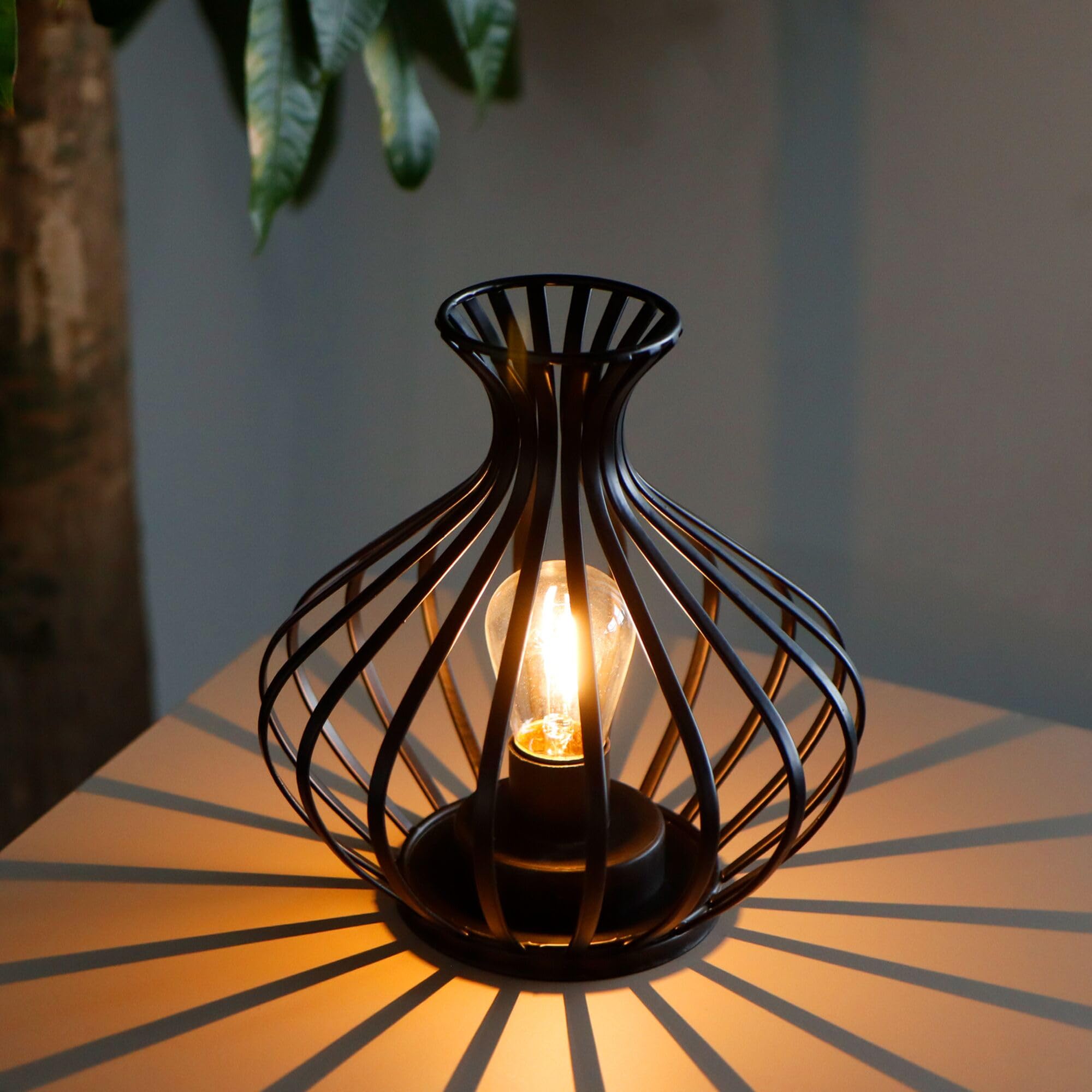 Jhy Design Decorations Outdoor Table Lamp Nightlight 7.5''High Modern Style Battery Powered Lamp With 6-Hours Timer Feature Decorative Bedside Lamp For Room Indoor Outdoor Table Garden Party