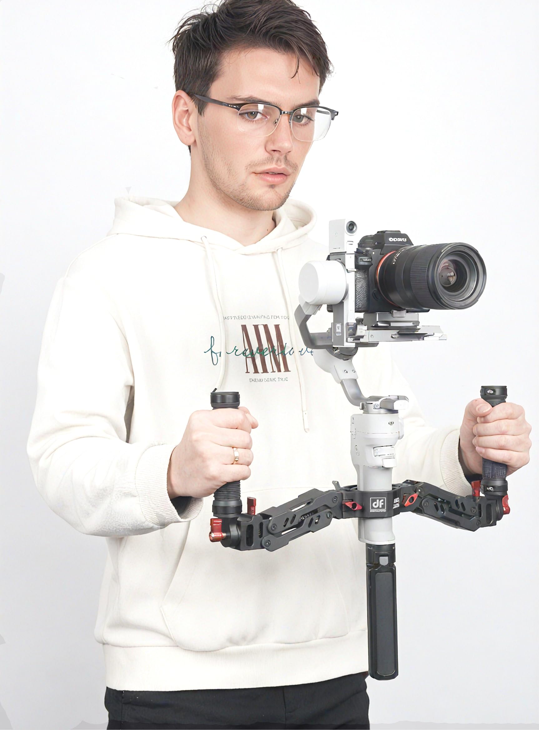 Df Digitalfoto Digitalfoto Ares Z Axis Spring Gimbal Dual Handle,Damping Detachable Dual Grip Compatible With Crane 2, Dji Rs2/Rs3 Pro/Rs4/Rs 4 Pro/Mini/Ronin S/Sc, Feiyu Ak2000/4000, Moza Air 2 Axis Gimbal
