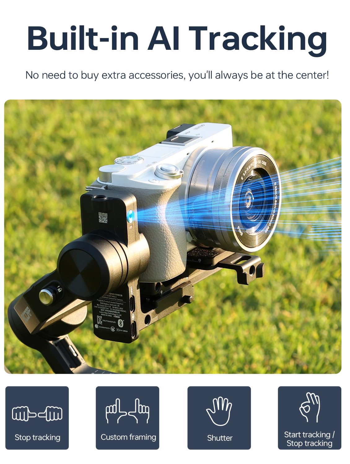 Feiyutech Feiyu Scorp Mini-2 Combo All-In-1 Gimbal Stabilizer For Cameras & Smartphones, 1.3" Oled Touchscreen, Integrated Ai Tracking, 2.65Lb Payload. 3-Axis Gimbal Compatible With Gopro, Sony, Iphone - Black