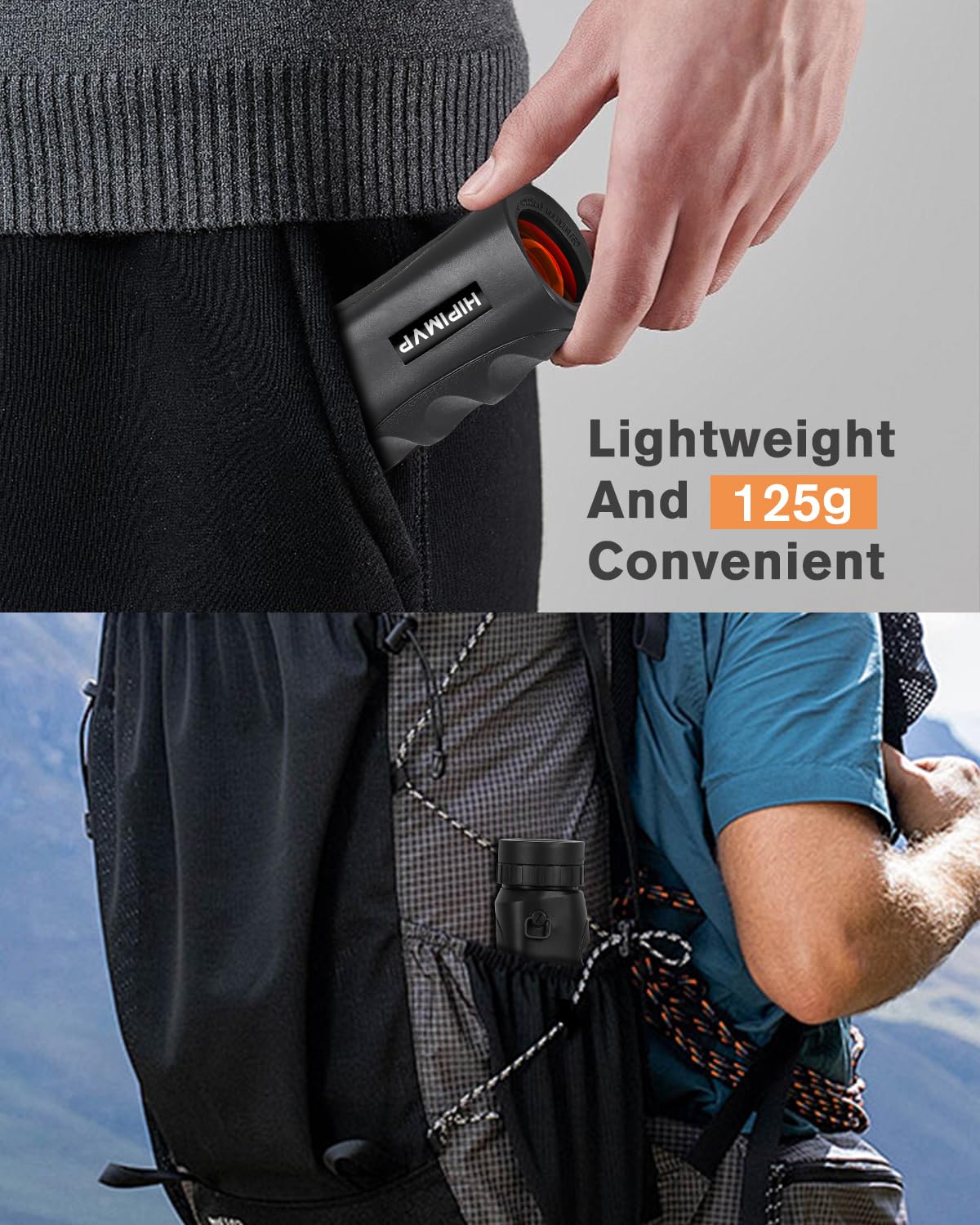 Hipimvp Ipx7 Waterproof Powerful 10X25 Pocket Mini Monocular Telescope For Hunting,Bak4 Prism Fmc Lens Monoculars For Kids Adults Bird Watching Hiking Camping Wildlife