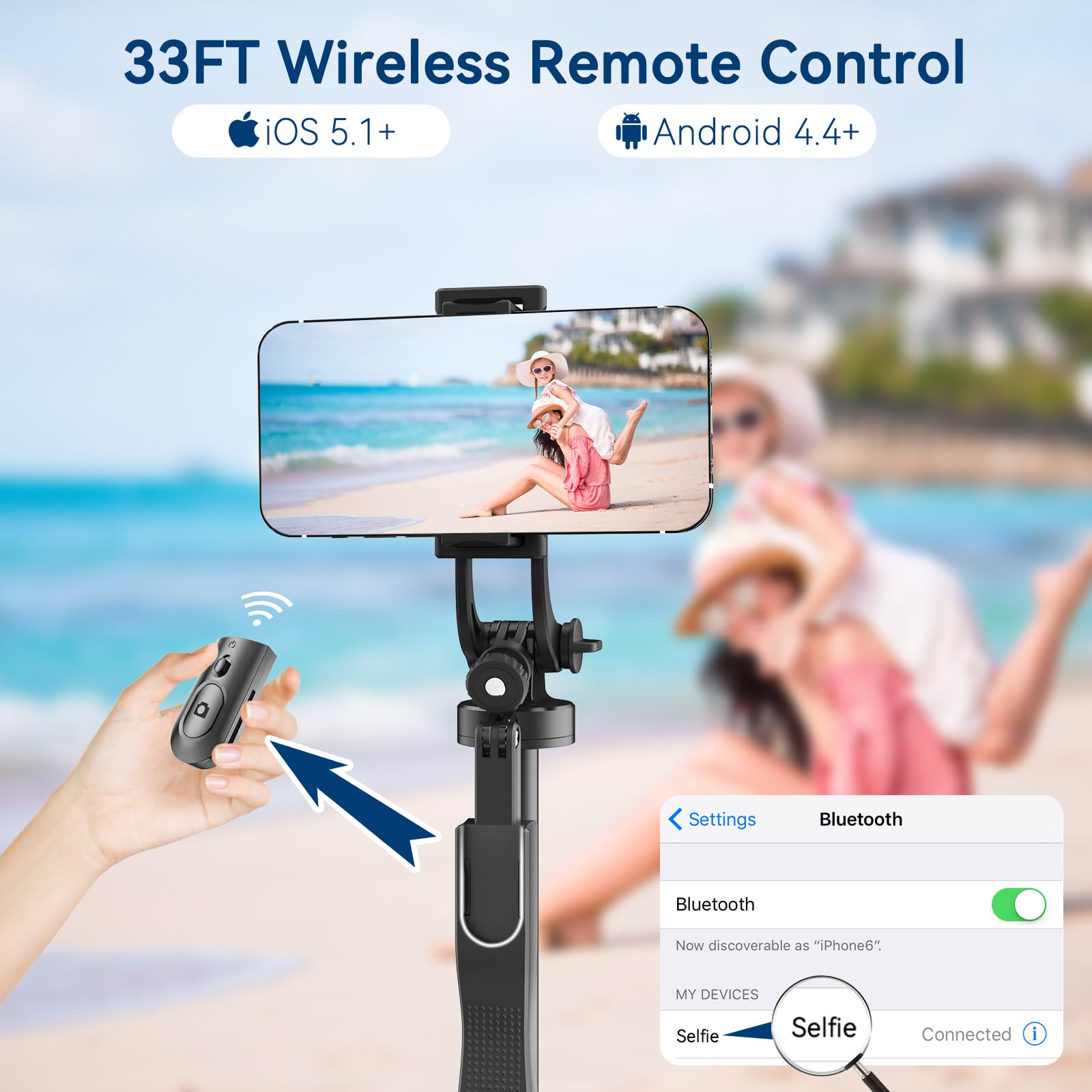 Giecy 60" Tripod & Selfie Stick For Iphone, Phone Tripod Stand With Wireless Remote And Led Fill Light, Portable Selfie Stick Tripod Compatible With Iphone Android Phone, Camera, Gopro (60")