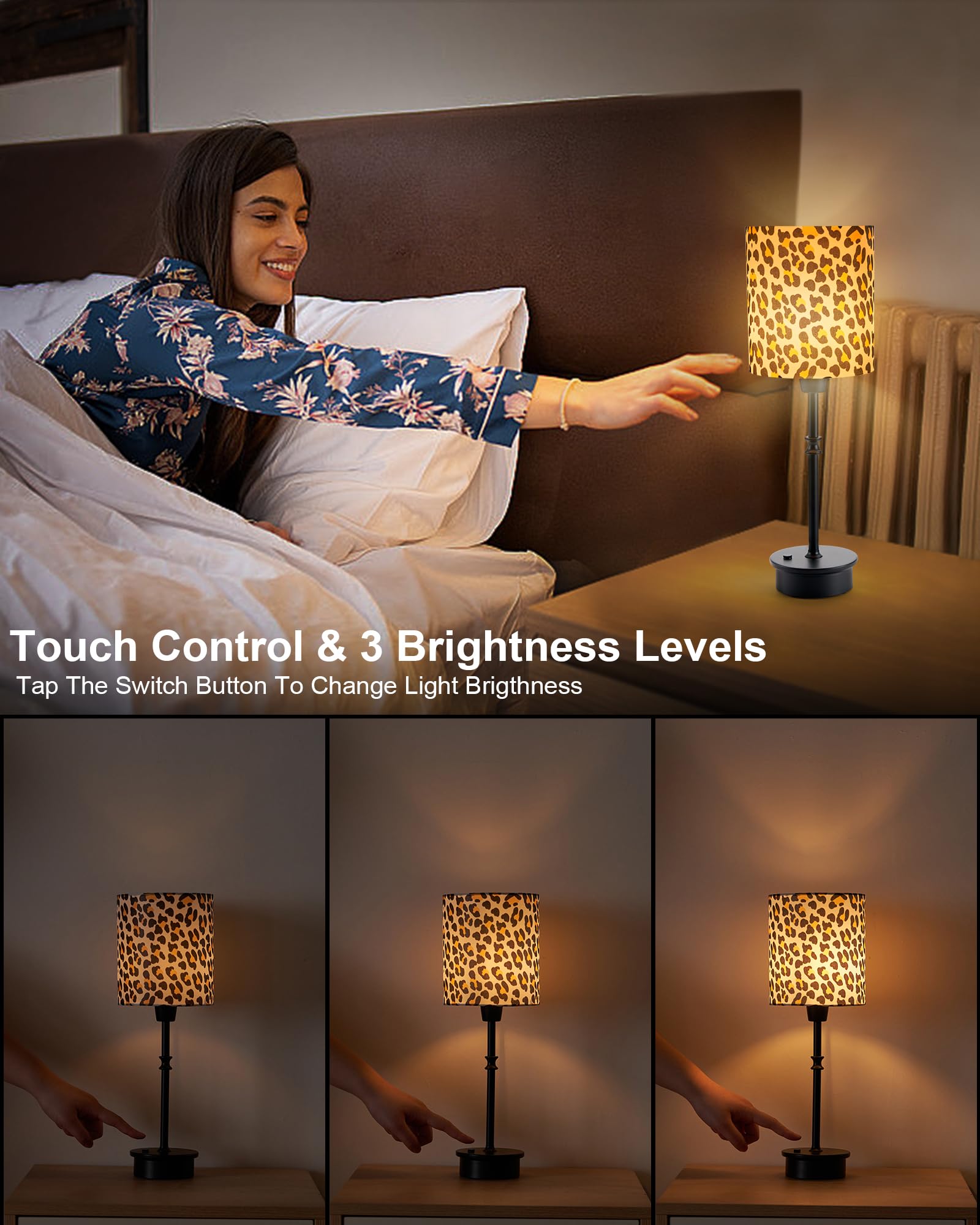 Umexus Cordless Table Lamp For Bedroom, Rechargeable Battery Operated Lights, Dimmable Touch Bedside Night Light Lamp For Nightstand Living Room Side End Table Outdoor Patio Home Decor