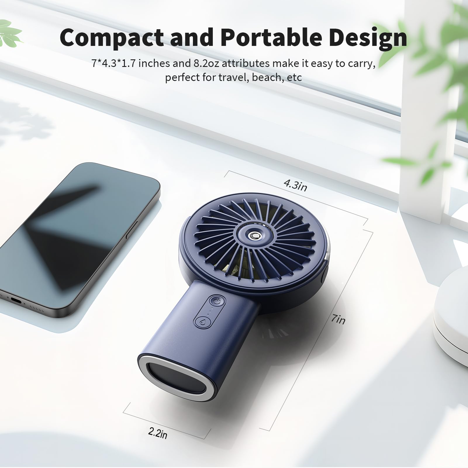 Otlonpe Handheld Misting Fan Portable, 4000Mah Rechargeable Small Personal Water Spray Hand Held