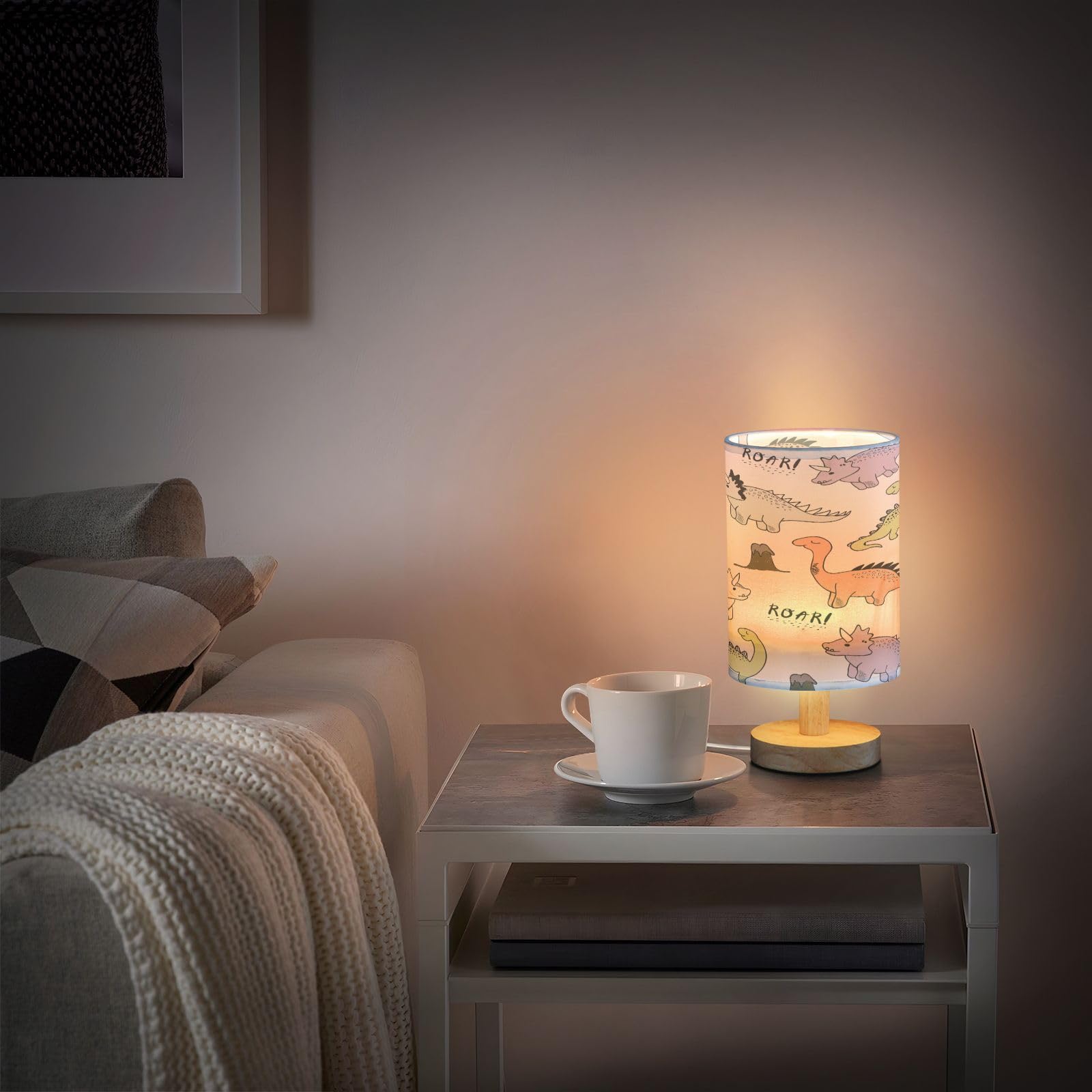 Bolaz Small Table Lamp For Bedroom Funny Dinosaur Table Lamp Nightstand Lamp For Livingroom Office Reading Working Table Desk