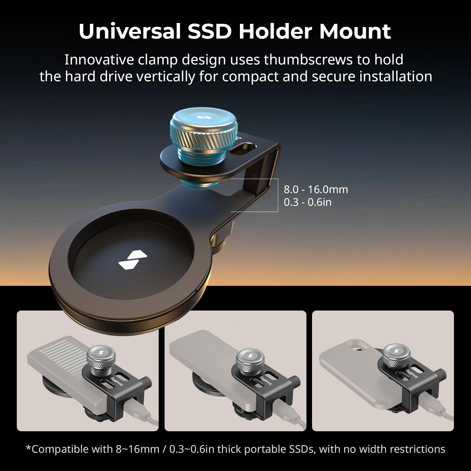 Smallrig Bundle: Tripod For Iphone Desktop Mini Tripod 3033+Ssd Holder 2-In-1 Ssd Mount Bracket For Magsafe With Cold Shoe Cable Clamp 4779