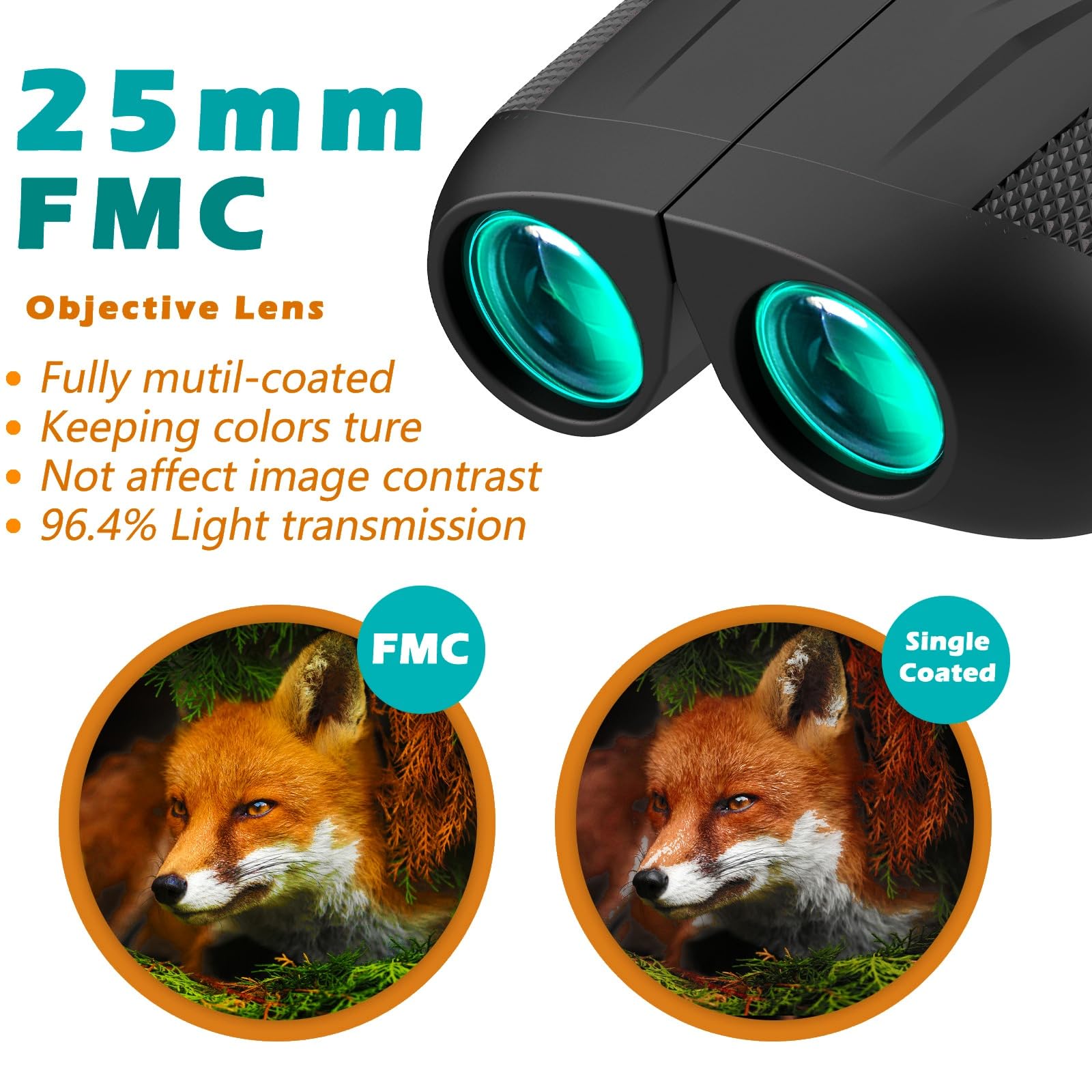 Kenpiko Binoculars For Adults And Kids,10X25 Compact Binoculars, High Powered Travel Waterproof For Bird Watching, Hiking, Cruise And Hunting,  For Adults Teens Friends