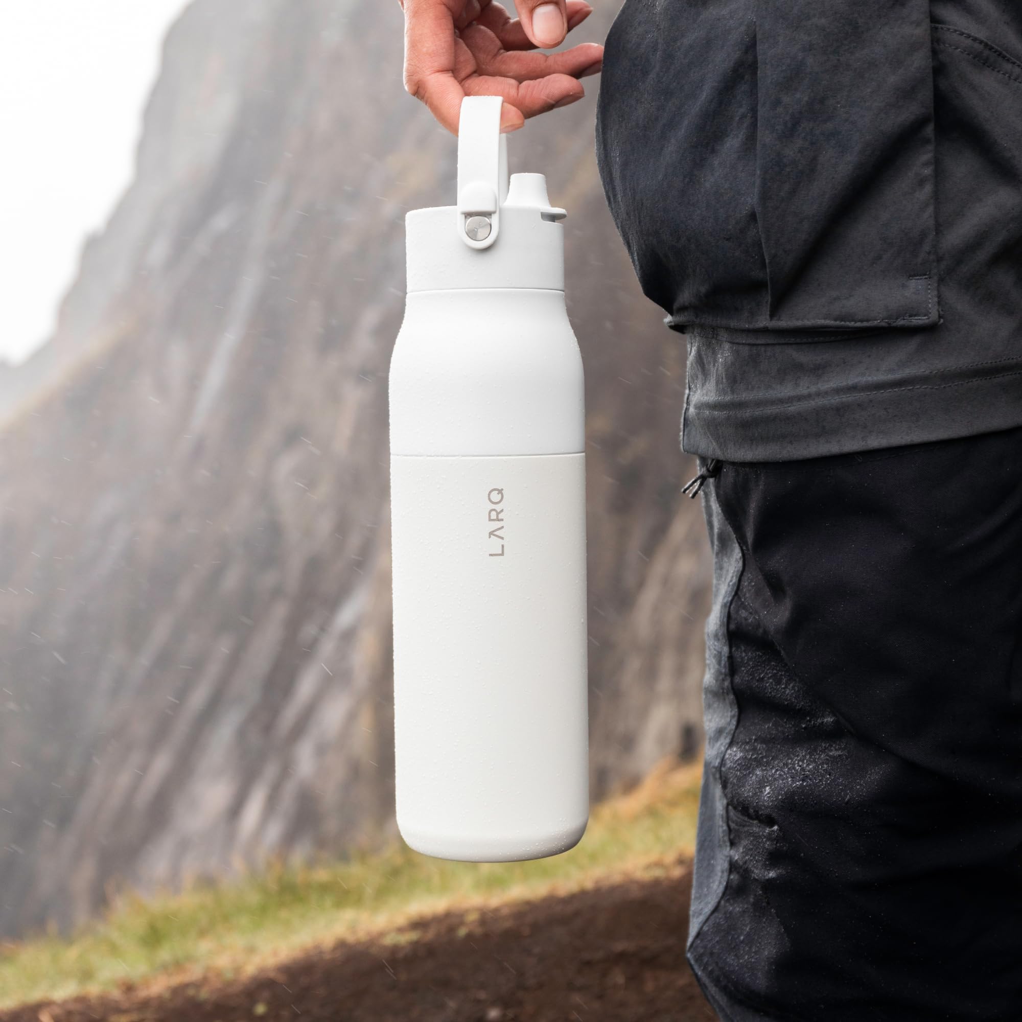 Larq Bottle Swig Top 23Oz - Insulated Wide Mouth Stainless Steel Water Bottle With Built-In Silicon