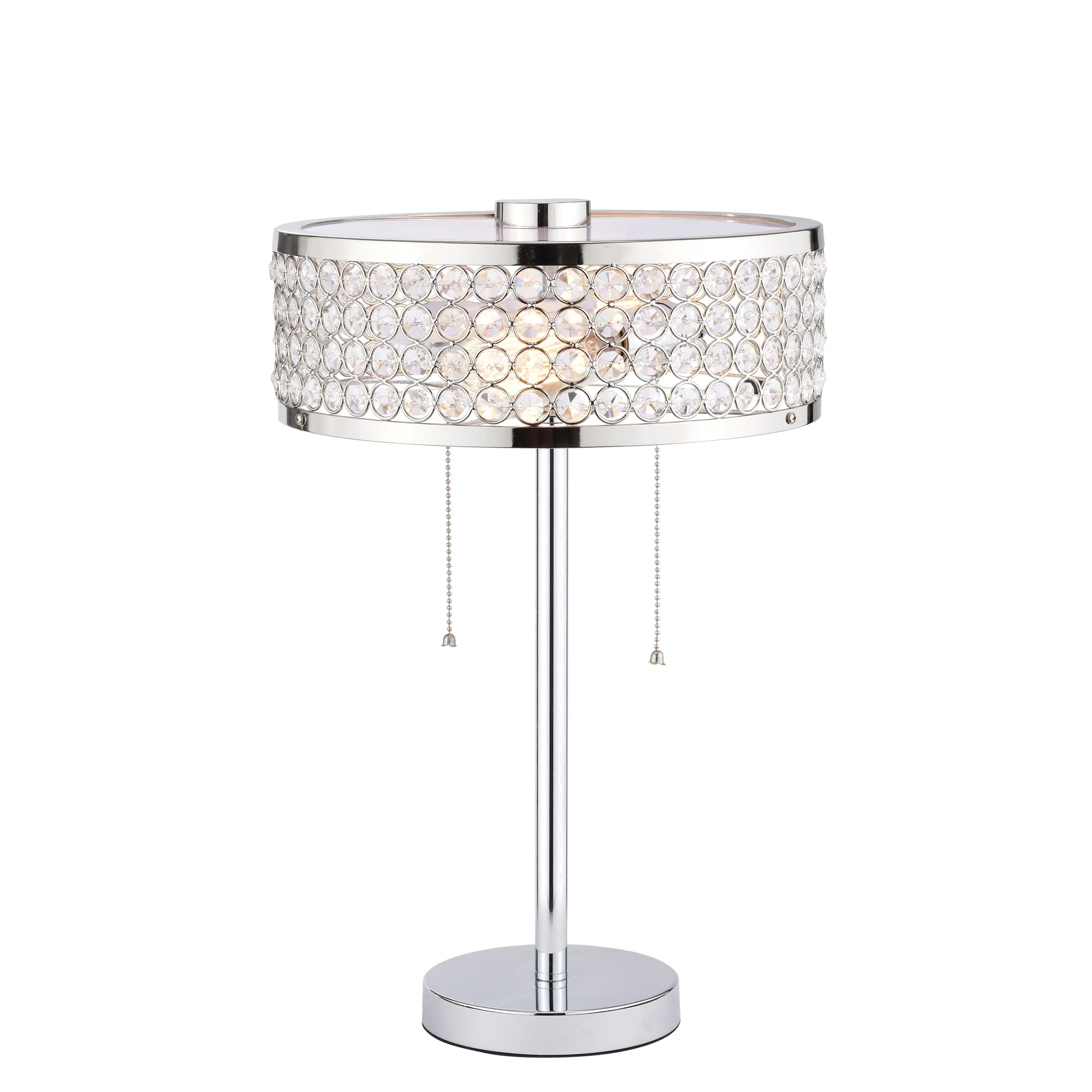 Warehouse Of Tiffany'S 6002/2Tl Julianna 12 In. 2-Light Indoor Chrome Finish Table Lamp With Light Kit