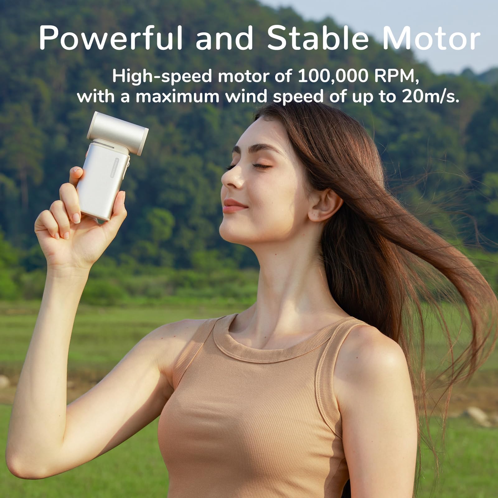 Jisulife Super Jet Fan, 8800Mah Portable Handheld, 100000 Rpm Electric Air Duster, 20M/S Dry Blower