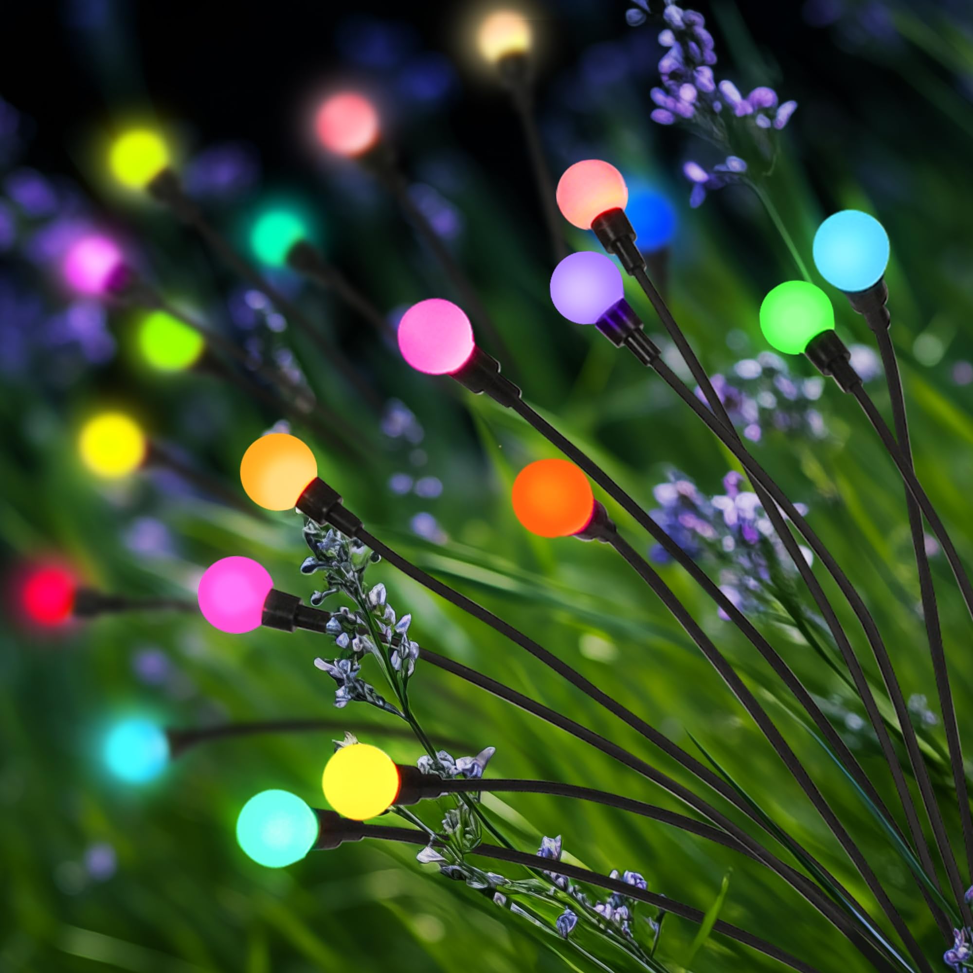 Patiopia Solar Garden Lights, Led Firefly Garden Lights Solar Outdoor, Solar Lights For Outside Sway By Wind,Solar Lights Outdoor Waterproof For Christmas Yard Patio Pathway Decoration（2 Pack+2 Pack）