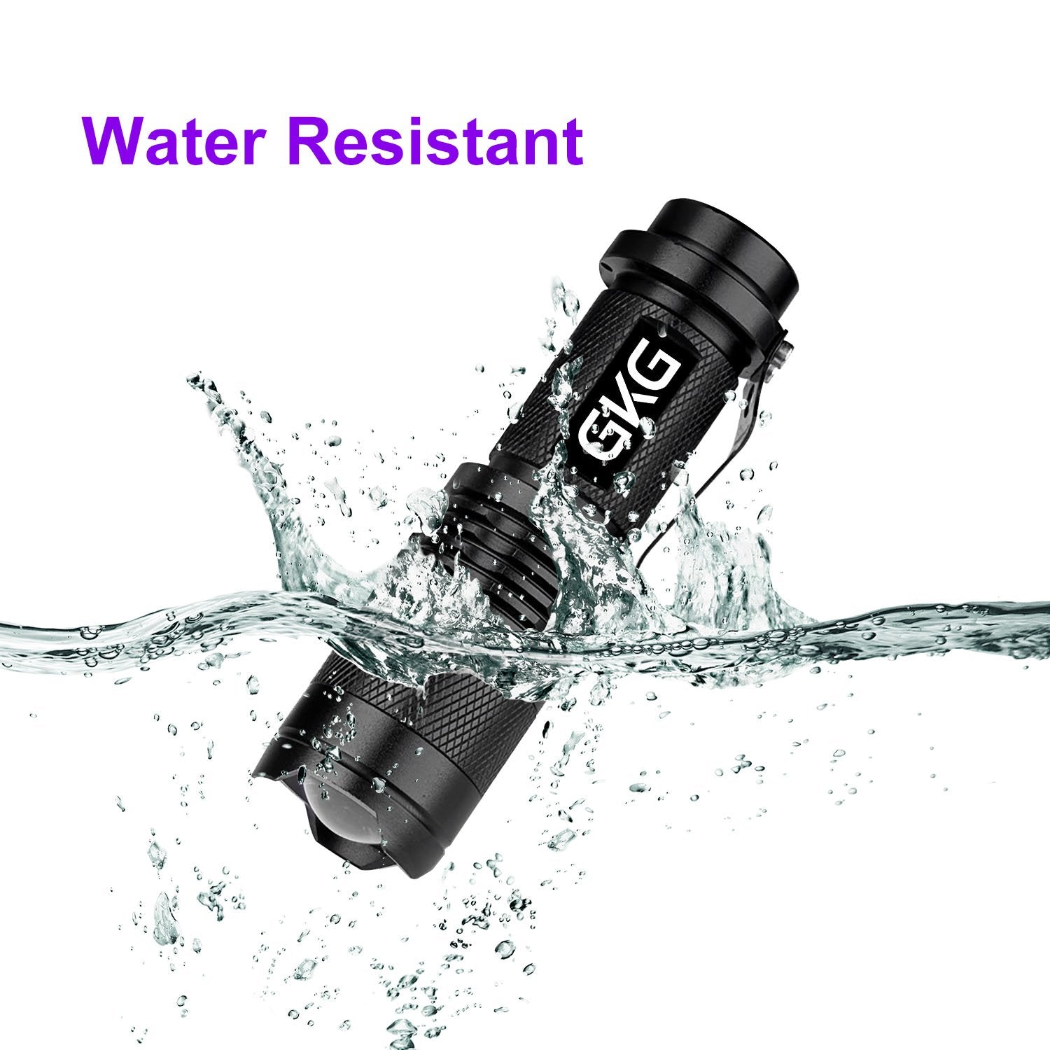 Gkg Uv Flashlight Black Light, 2Pack 395Nm Flashlight With 3 Light Modes & Zoom Function, Mini Black Light - Pet Urine And Stains Detector