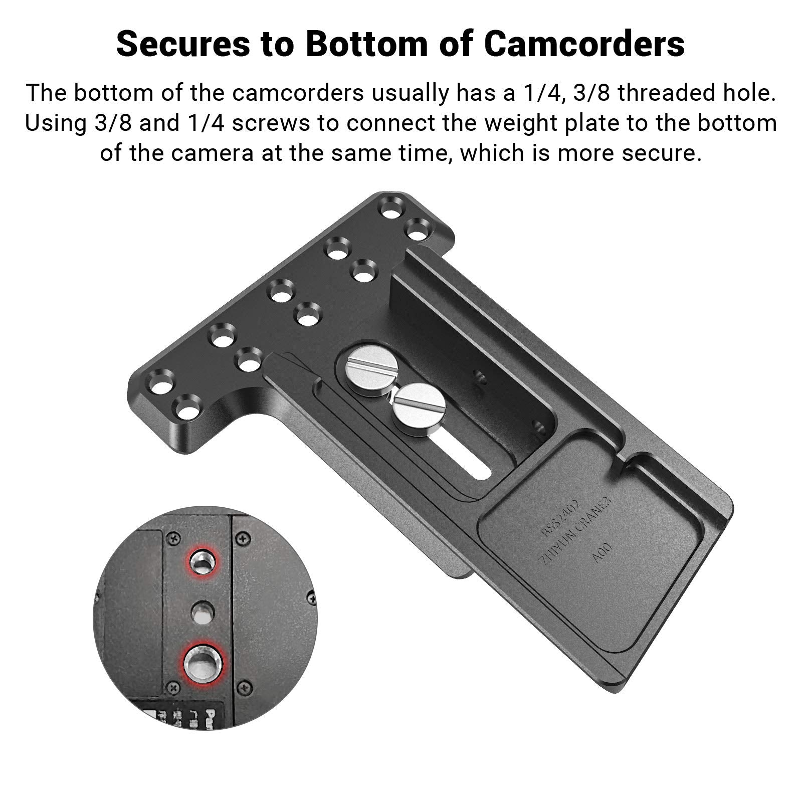 Smallrig Counterweight Mounting Plate For Zhiyun Crane 3 Lab Handheld Stabilizer Bss2402