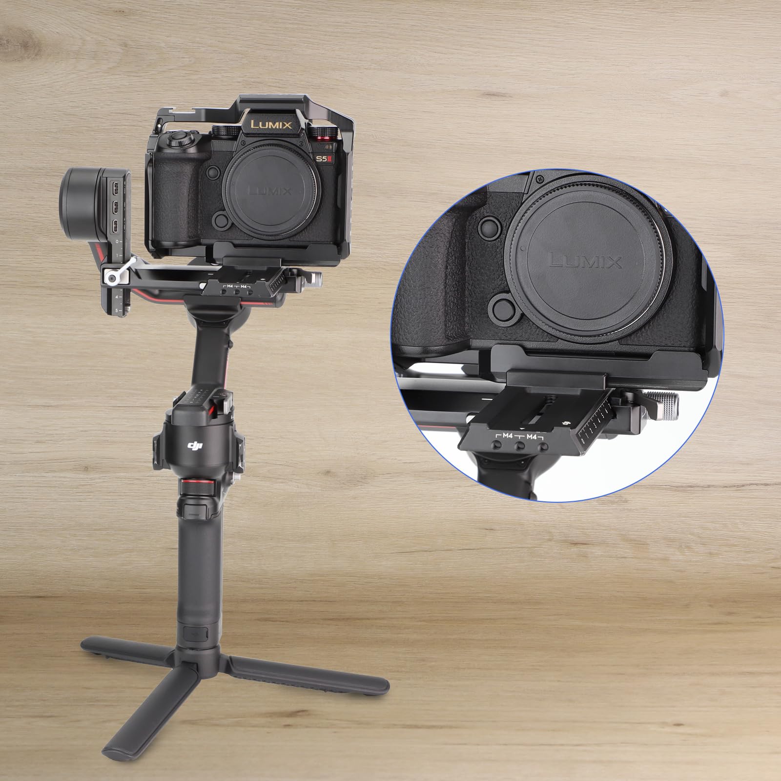 Leftfoto S5Ii Camera Cage For Panasonic Lumix S5 Ii / S5 Iix - Camera Protection Frame Rig With Arca Base,Nato Rail,Arri Threads Compatibility With Dji Rs2 Stabilizer- For Vlog Video Shooting