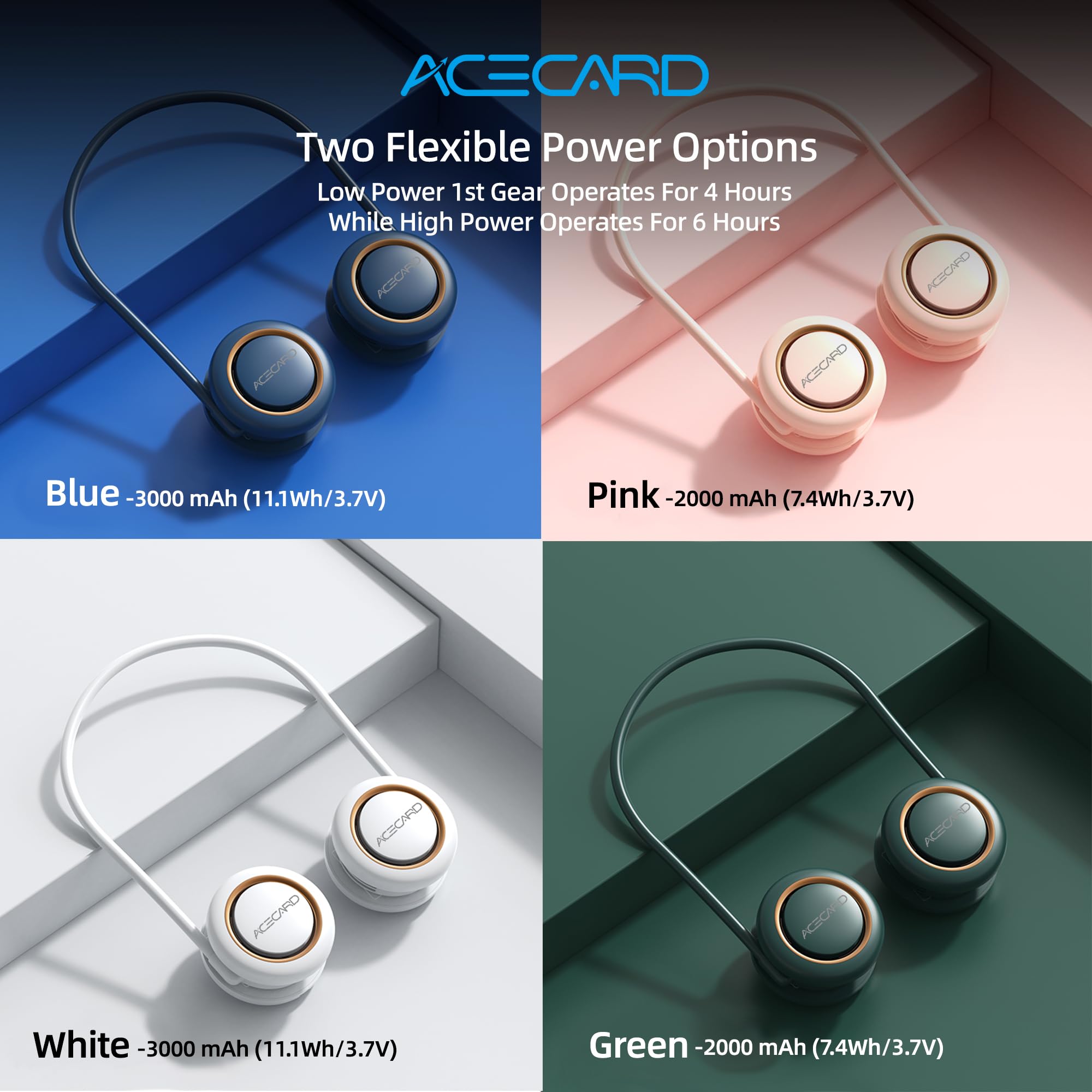 Portable Neck Fan Bladeless Hanging Neck Fan Rechargeable Hands Free Personal Fan For Outdoor