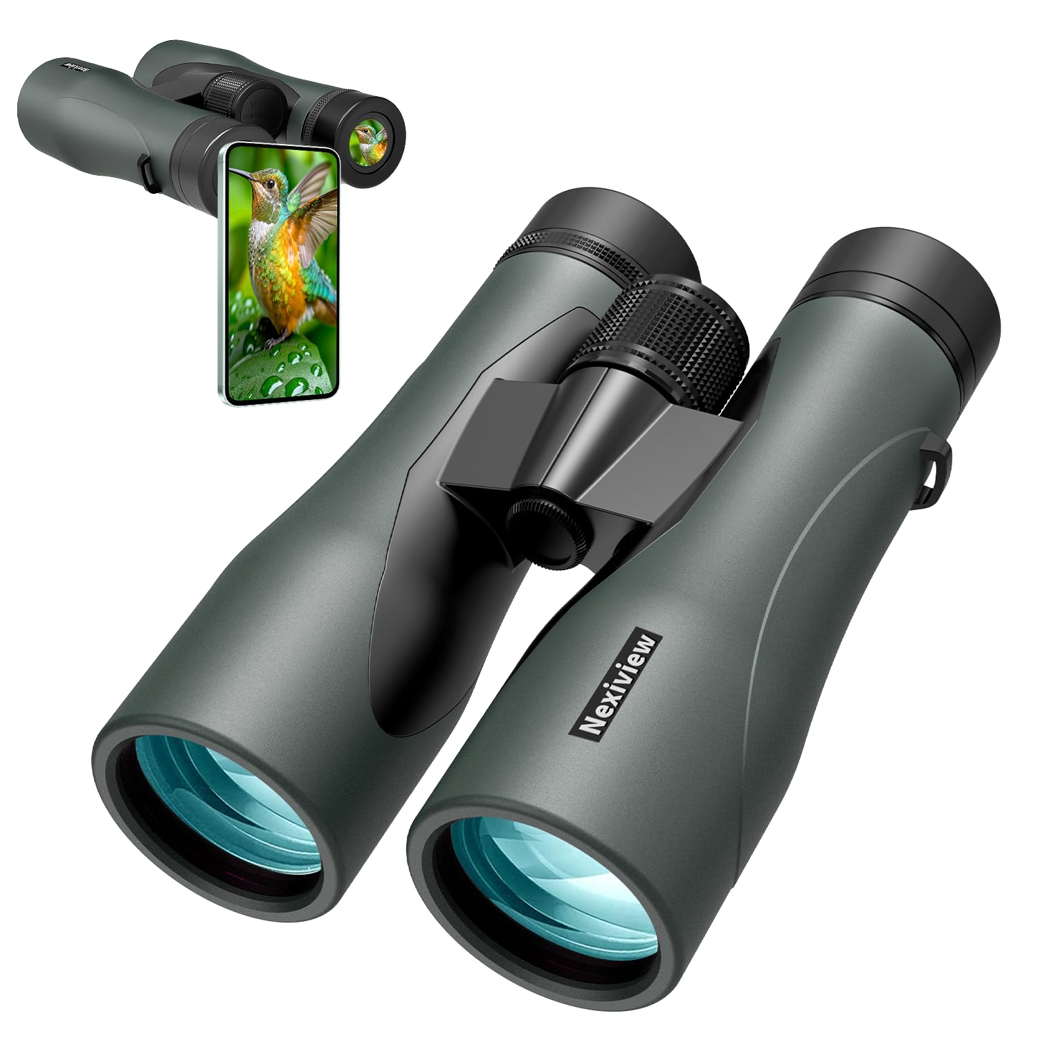 Nexiview 15X52 Hd Binoculars For Adults High Powered With  Phone Adapter - Large & Bright View, Lightweight, Ipx7 Waterproof - Binoculars For Hunting Bird Watching Travel