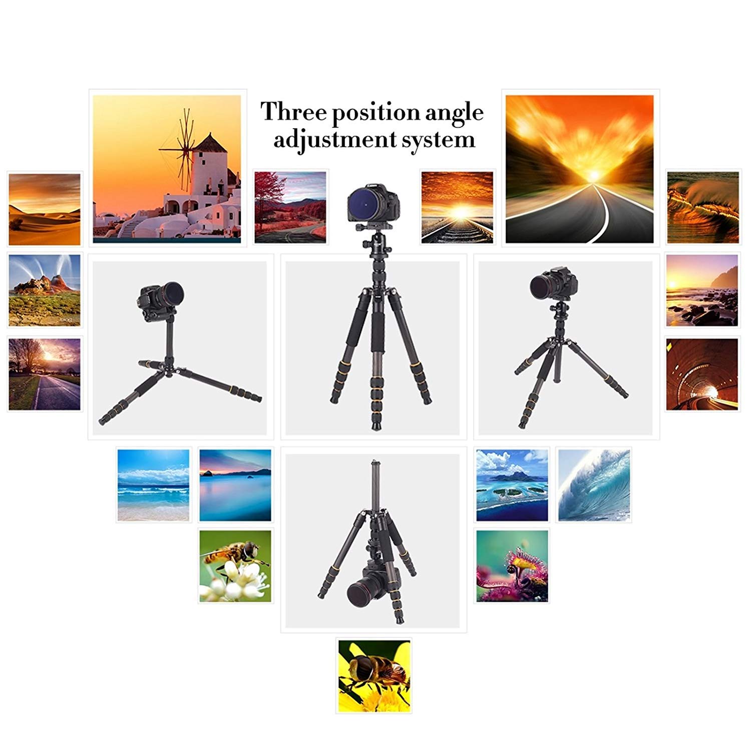 Yessbon Zomei Carbon Fiber Q666C Tripod Heavy Duty Lightweight Travel With 360 Degree Ball Head Compact For Canon Sony, Nikon, Samsung, Panasonic, Olympus, Kodak, Fuji, Cameras And Dslr