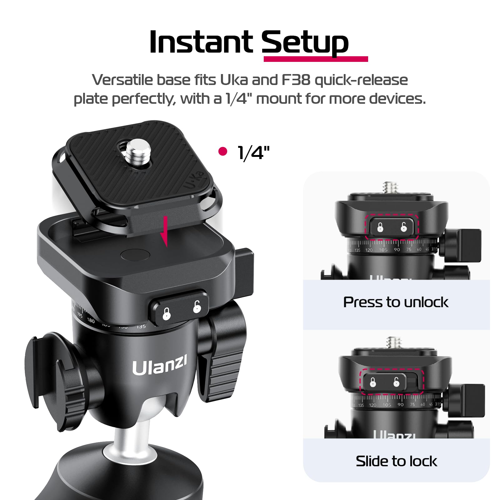 Ulanzi Tt38 Tabletop Mini Tripod For Camera, Uka F38 Clickopen Flexible Travel Stand For Sony/Canon/Nikon/Fujifilm Slr Dslr, Pocket Vlogging Stand For Shooting Selfie Video