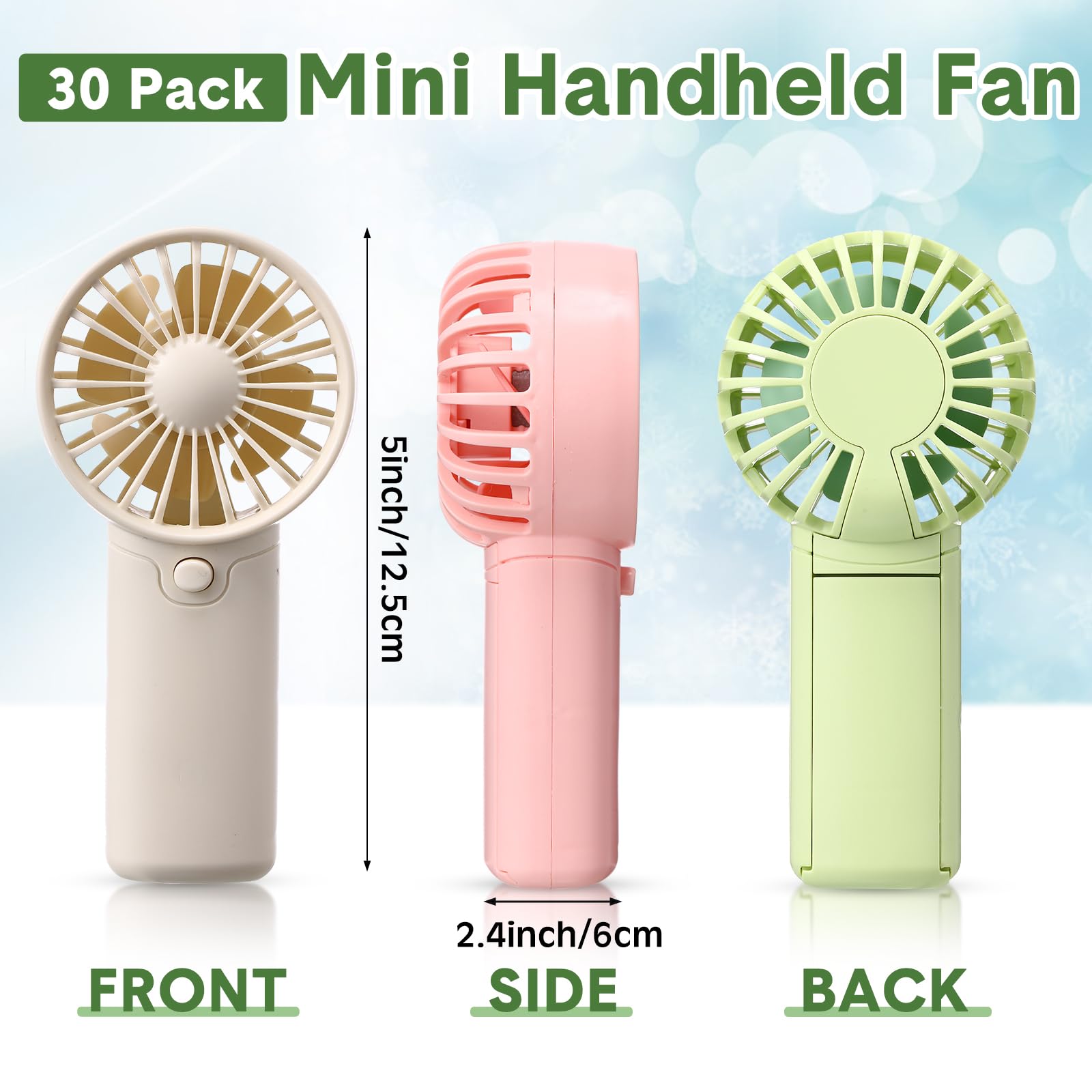 Portable mini fans with battery operation, ideal for travel, picnics, and beach days Koospark