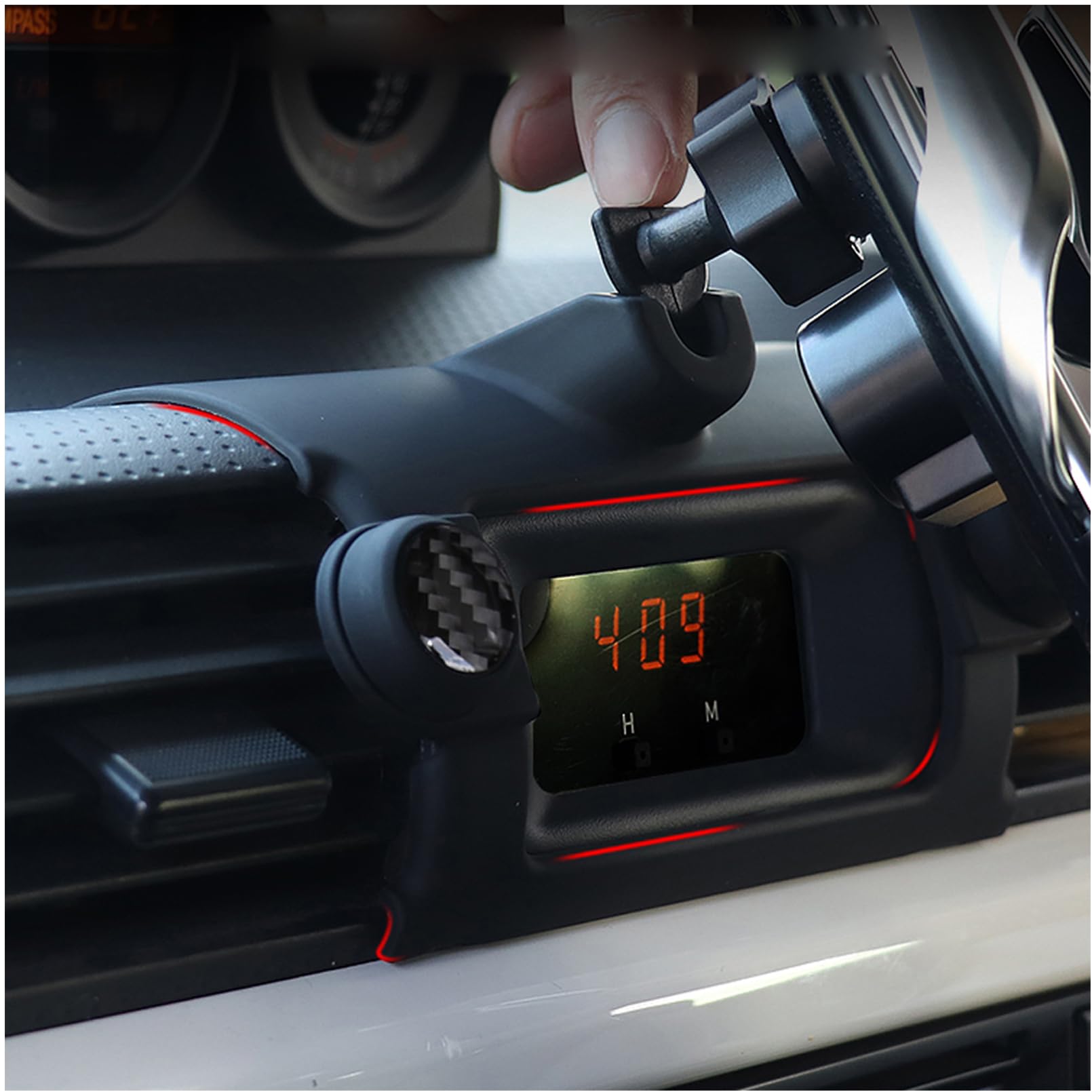 Itrims Car Phone Holder For Toyota Fj Cruiser 2007- Car Dashboard Mount Cell Phone Cradles Adjustable Phone Stand Holder Universal Compatible With Most Smartphones Carbon Fiber