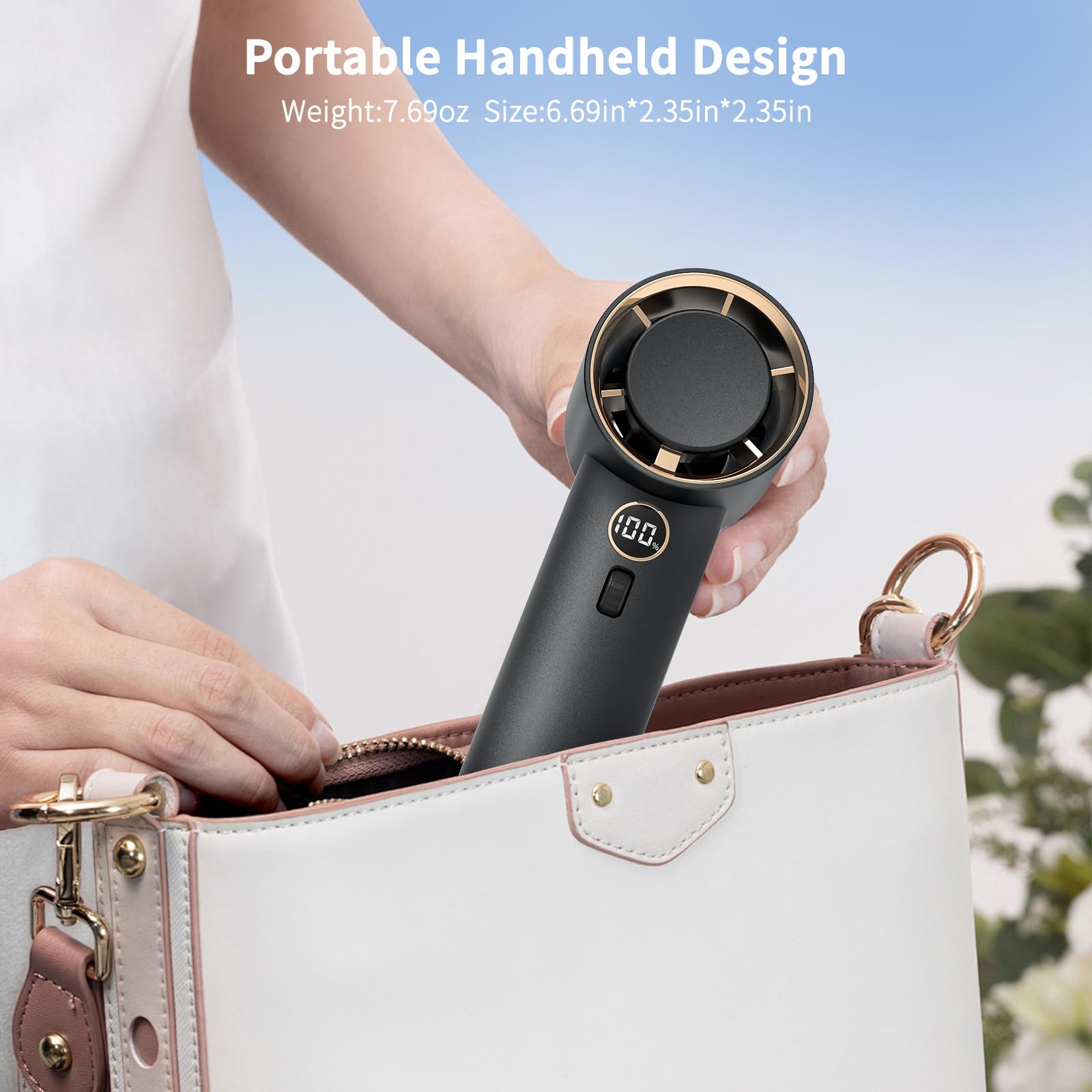 Portable Fan, Handheld Fan Personal Fan With 1-100 Speed Adjustable, 5000Mah [15H Max Working Time]