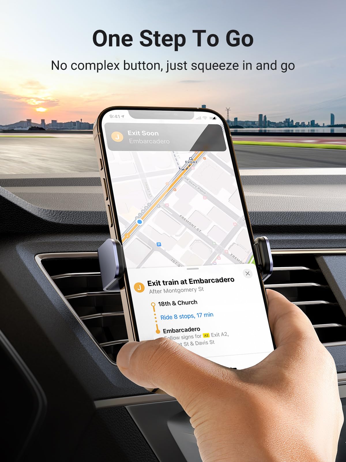 Ugreen Car Vent Phone Mount Air Vent Clip Phone Holder Car Mount Mini Size Compatible With Iphone 16 15 14 13 12 Pro Max Mini Plus, Iphone 11 Se Xs Xr 8 7 6 6S Smartphone