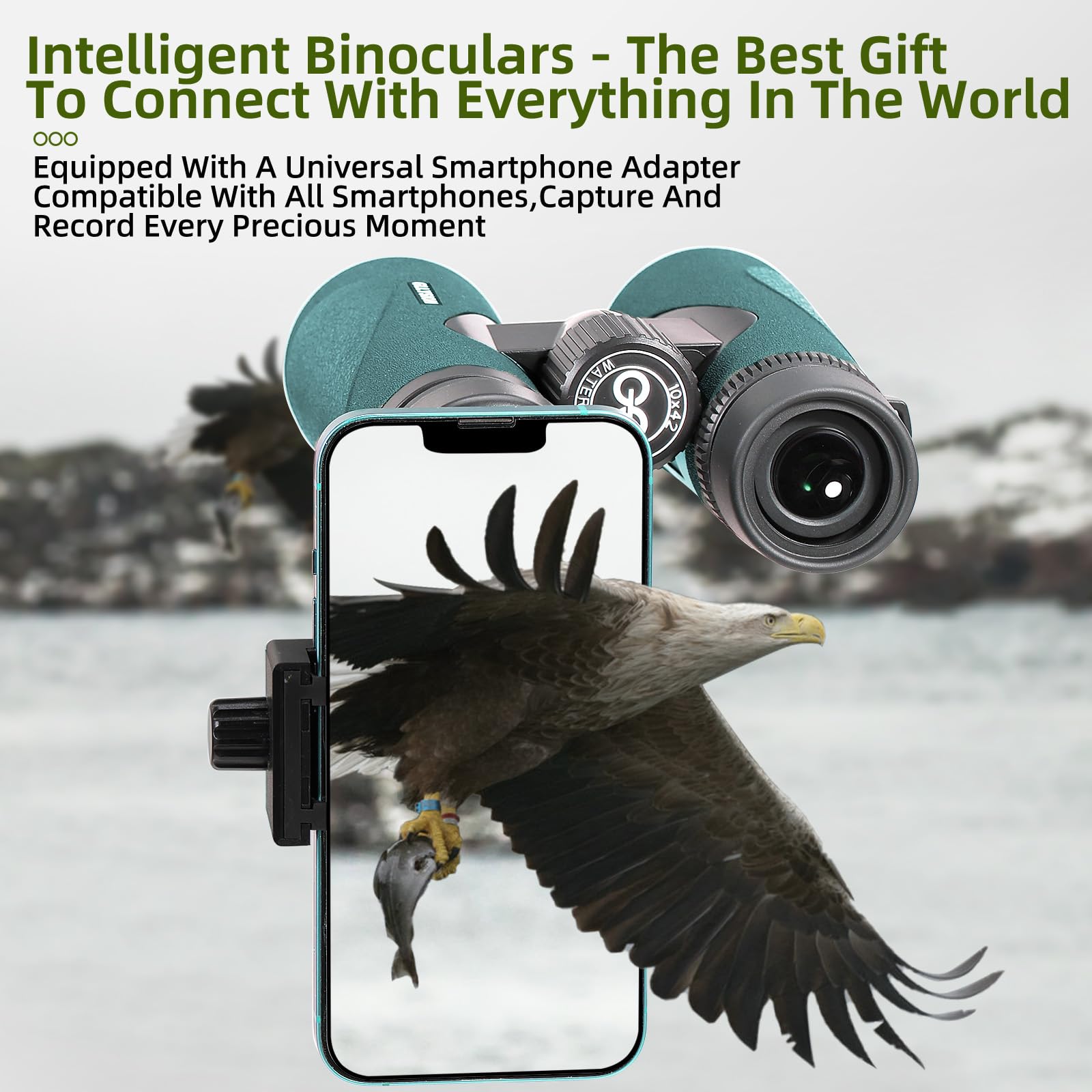 Gllysion 12X50 Uhd Binoculars For Adults High Powered With Phone Adapter, Super Bright Ipx7 Waterproof Binoculars With Bak4 Prisms, Professional Binocular For Hunting Bird Watching Stargazing Safari Travel