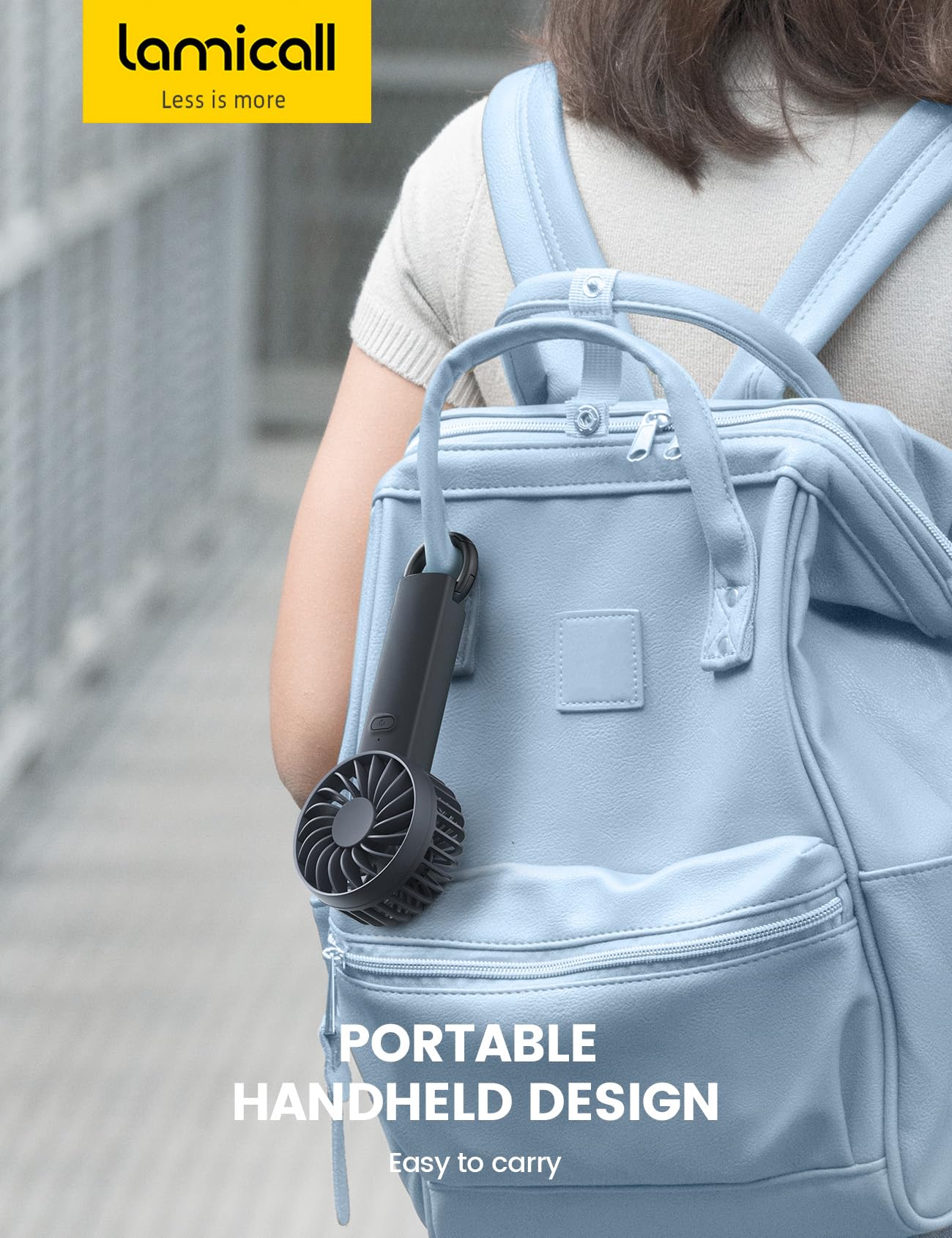Lamicall Mini Portable Handheld Fan, Lightweight Usb Rechargeable Battery Personal Fan, 3 Speed Wind
