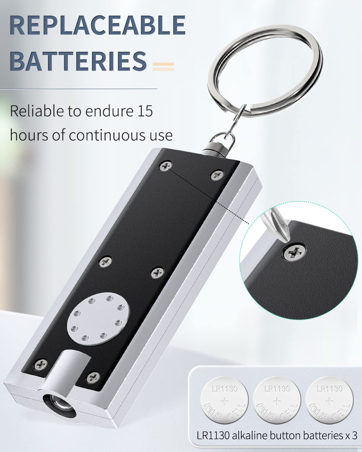 Uniclife 20 Pack Mini Led Keychain Flashlight 12 Lumen Portable Ultra Bright Light Battery Powered Flat Black Torch For Edc Outdoor Camping Hiking And Emergency Lighting (Batteries Included)
