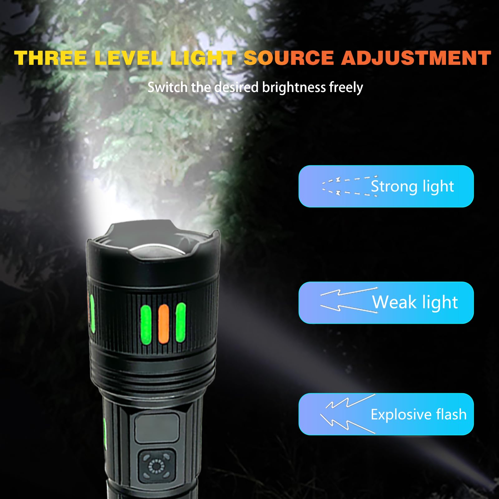 Wboxlizy Flashlights Rechargeable High Lumens, Super Bright Flashlight, Adjustable Utility Flashlight Waterproof Handheld Flash Light Led Flashlight For Emergencies, Camping, Hiking