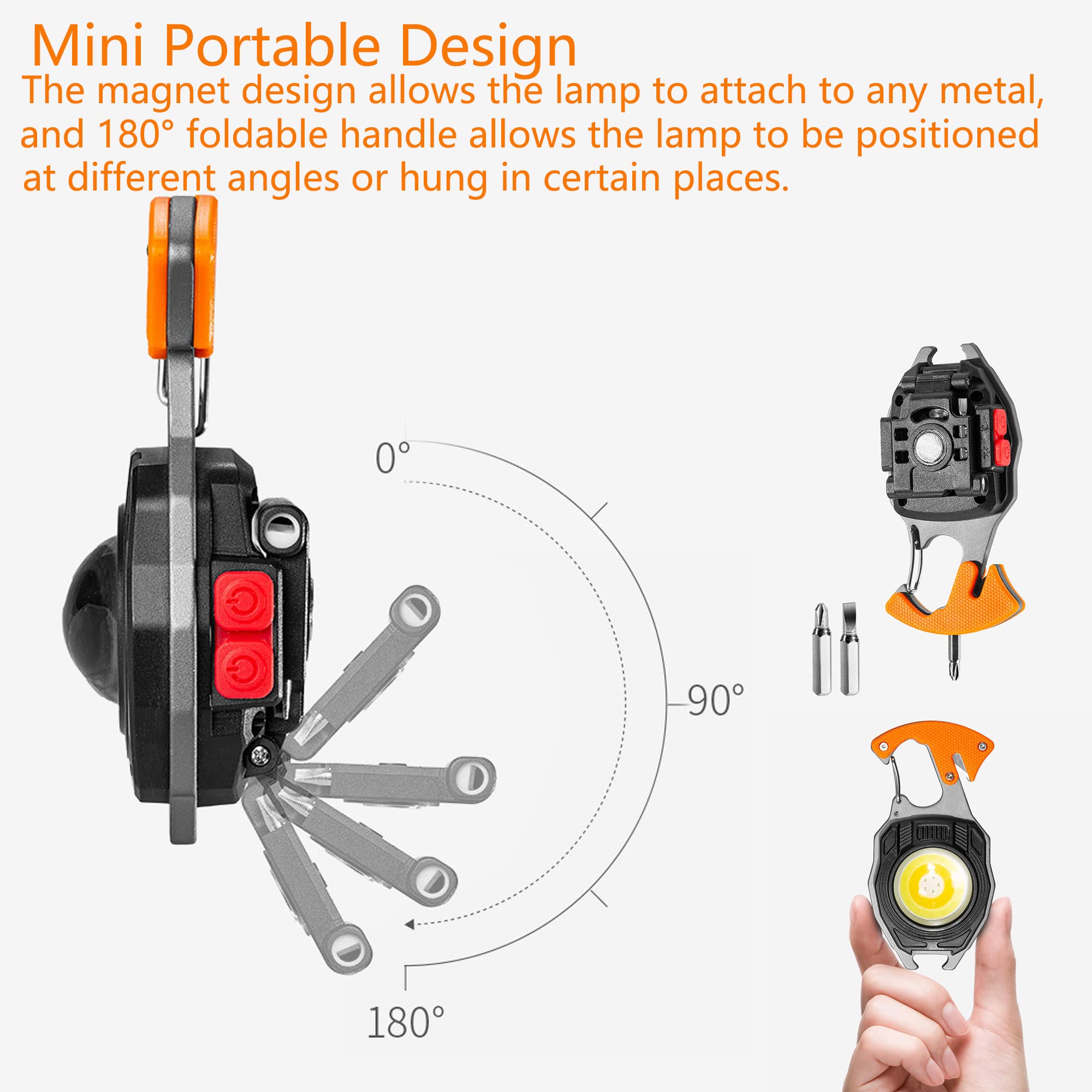 Lusostka Multifunctional Keychain Flashlights, Led Rechargeable Flashlights With Life-Saving Whistles, Screwdriver Bottle, Opener, Multiple Light Mode Portable Pocket Light For Outoor Hiking