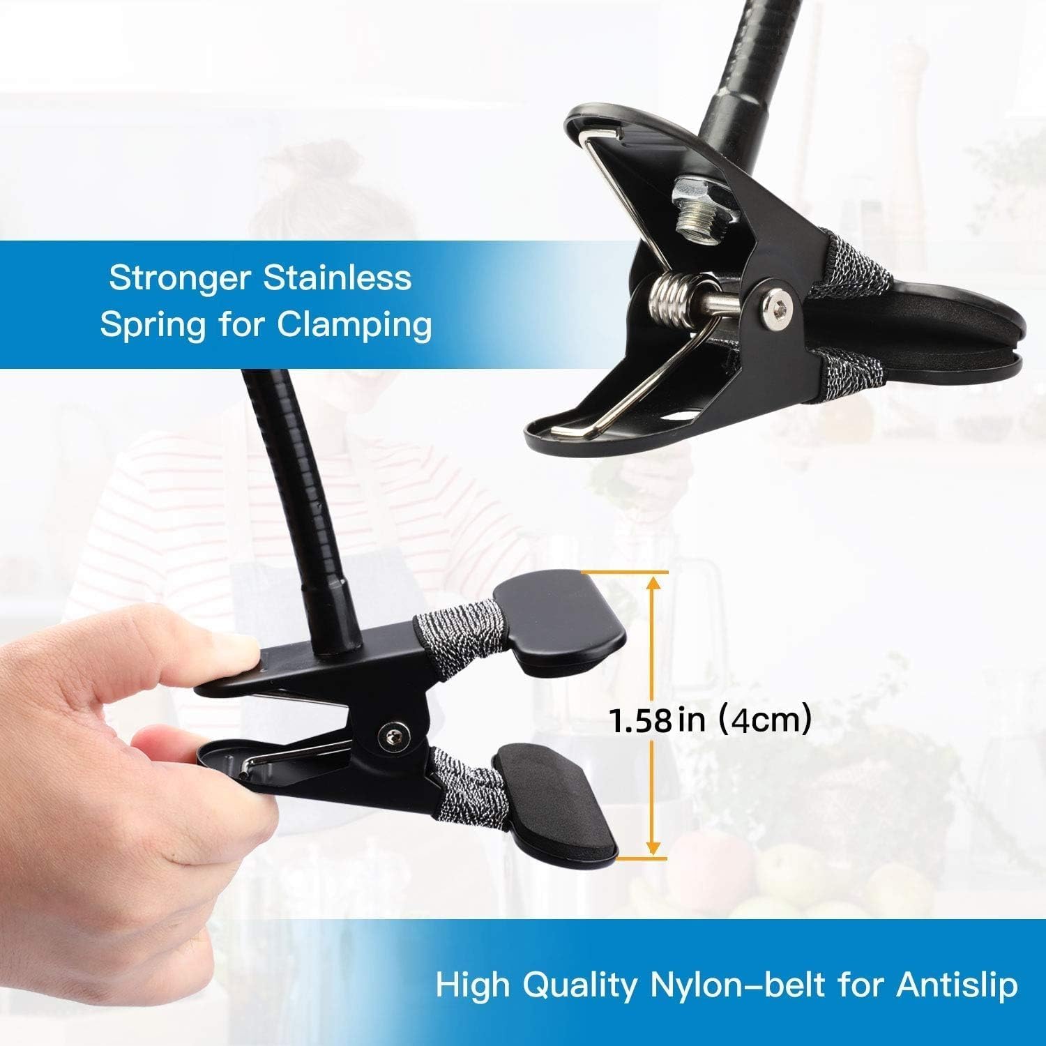Pipishell 25 Inch Webcam Stand, Flexible Desk Mount Clamp Gooseneck Stand For Logitech Webcam C960 C930E C930 C920 C920S C922X C922 Brio 4K C925E C615 And Other Devices With 1/4" Thread-Piws01