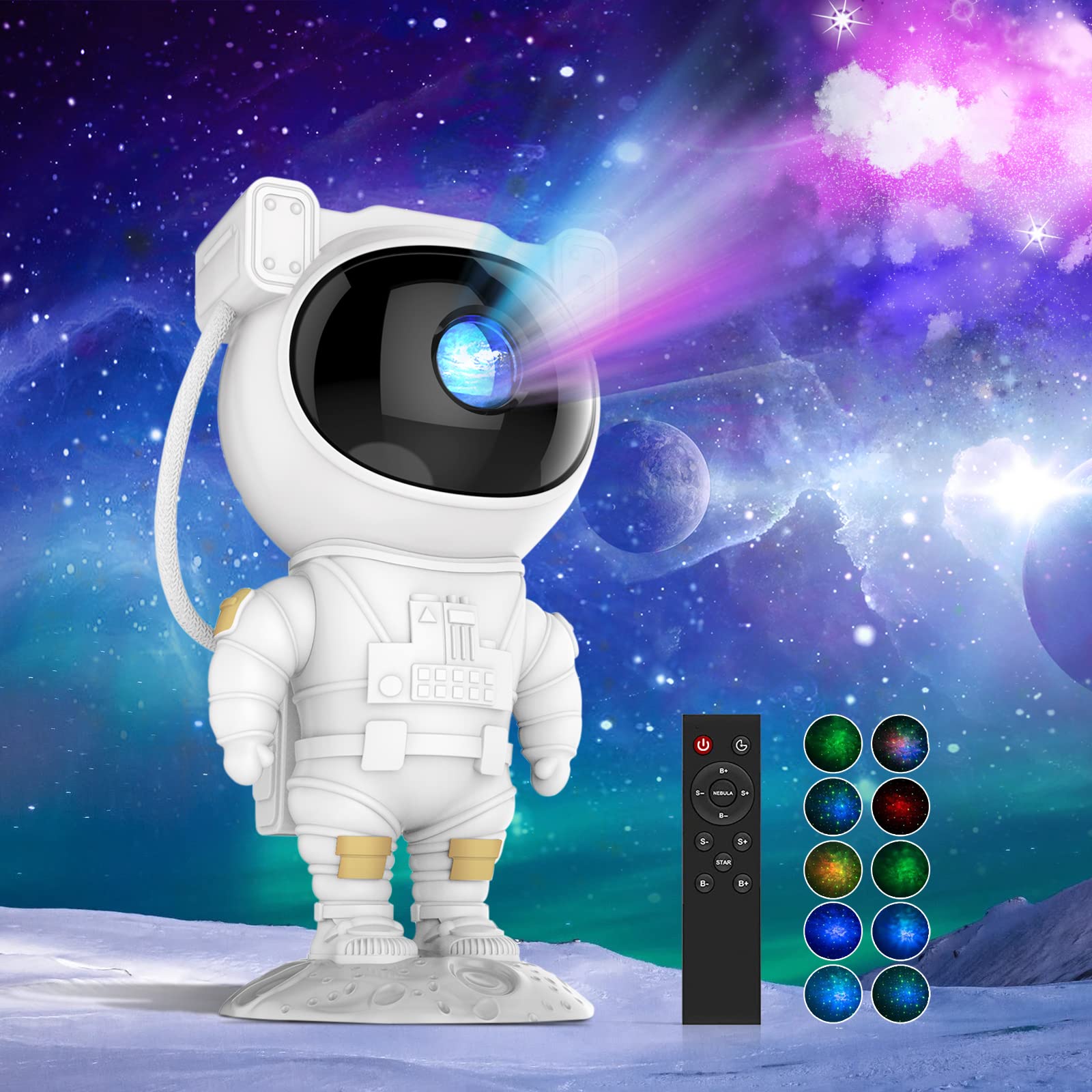 Gemmac Astronaut Galaxy Projector, Nebula Galaxy Projector Star Night Light Ceiling Led Star Projector Lamp With Timer And Remote Control For Adults Bedroom Party Birthday Decorations 