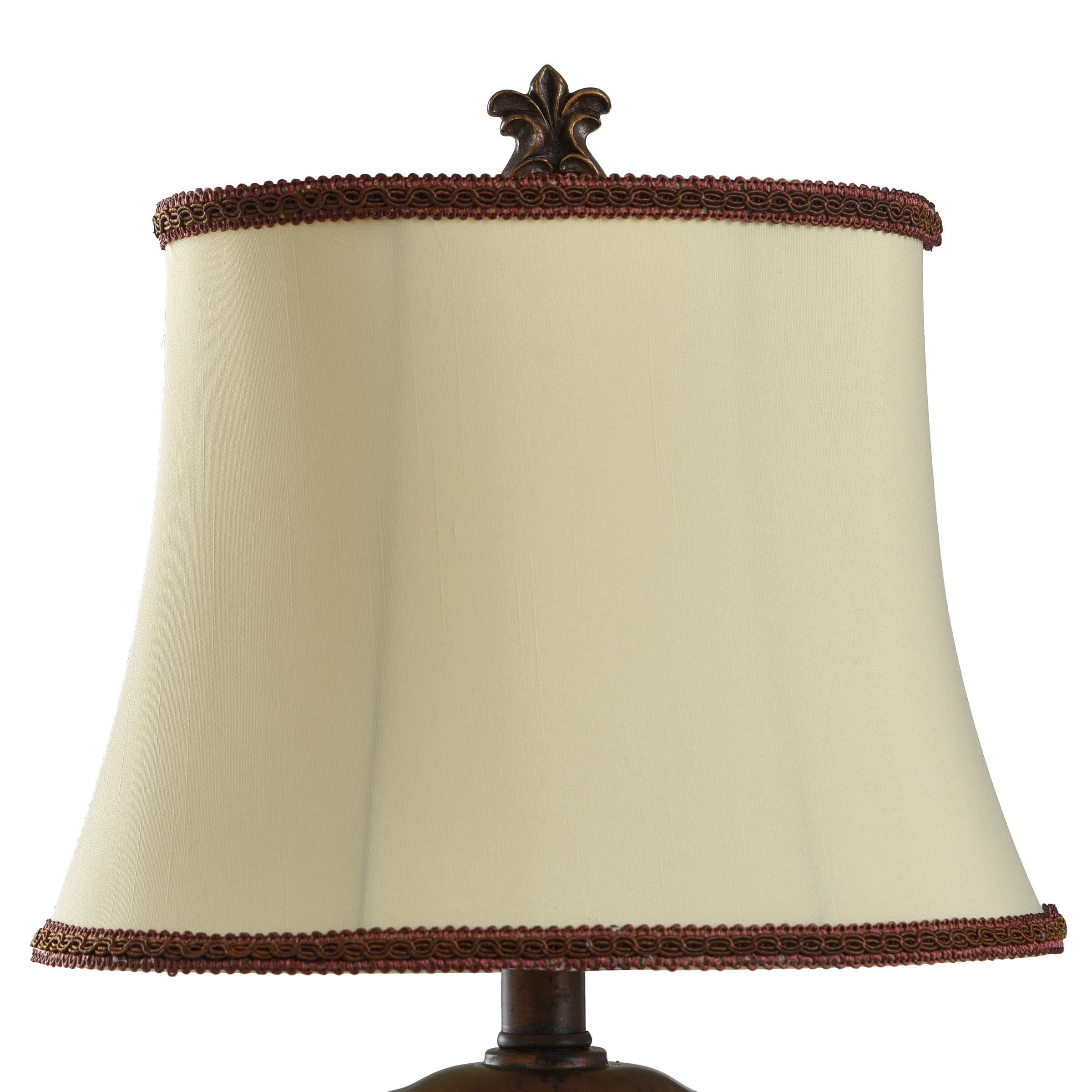 Collective Design Maximus Table Lamp - Bronze Finish - Ivory Shade With Bronze Trim And Soutache