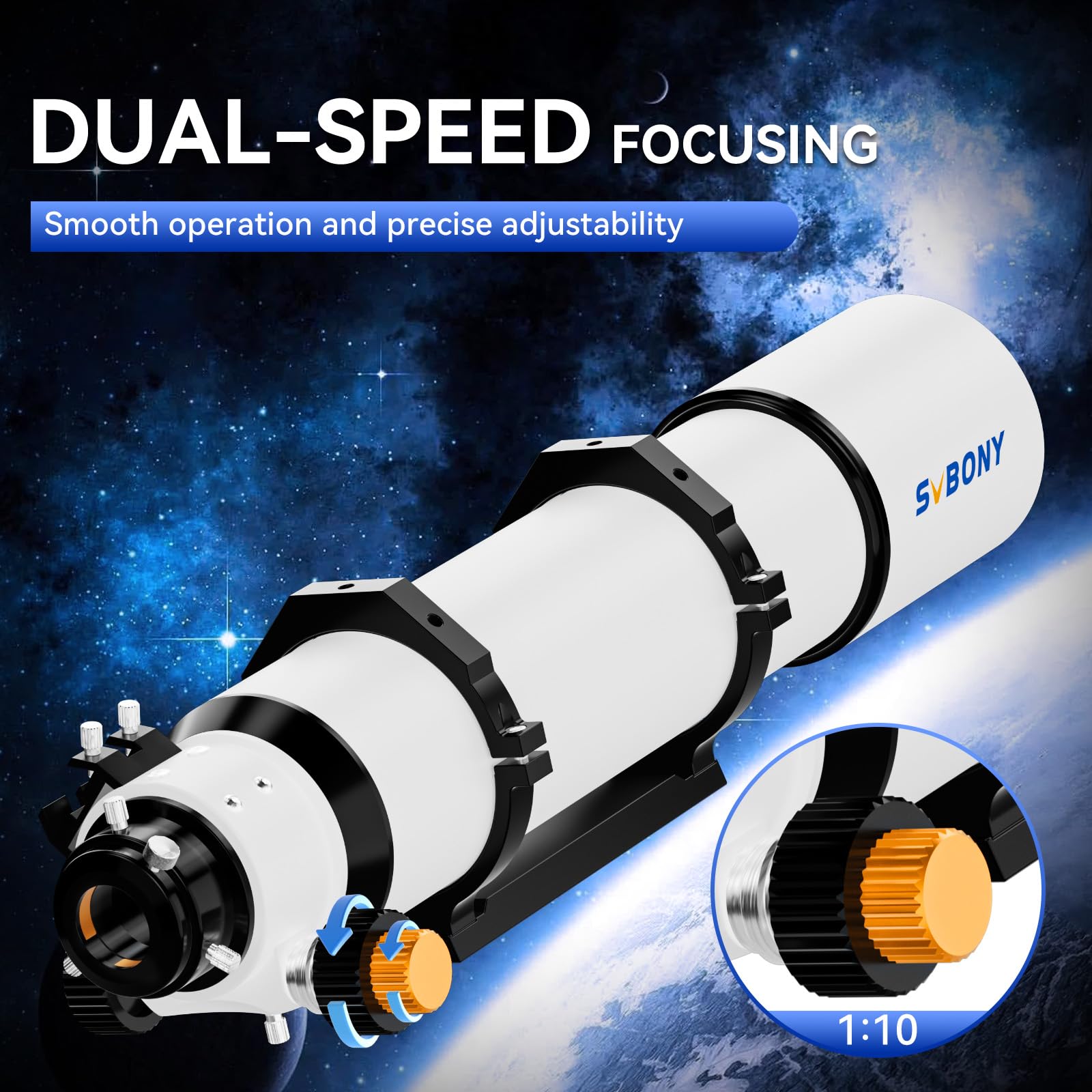 Svbony Sv48P Telescope For Adults High Powered, 102Mm Large Aperture F6.5 Refractor Ota For Adults Beginner Astronomer, Astronomical Telescope For Observation Of Deep Space Celestial Objective