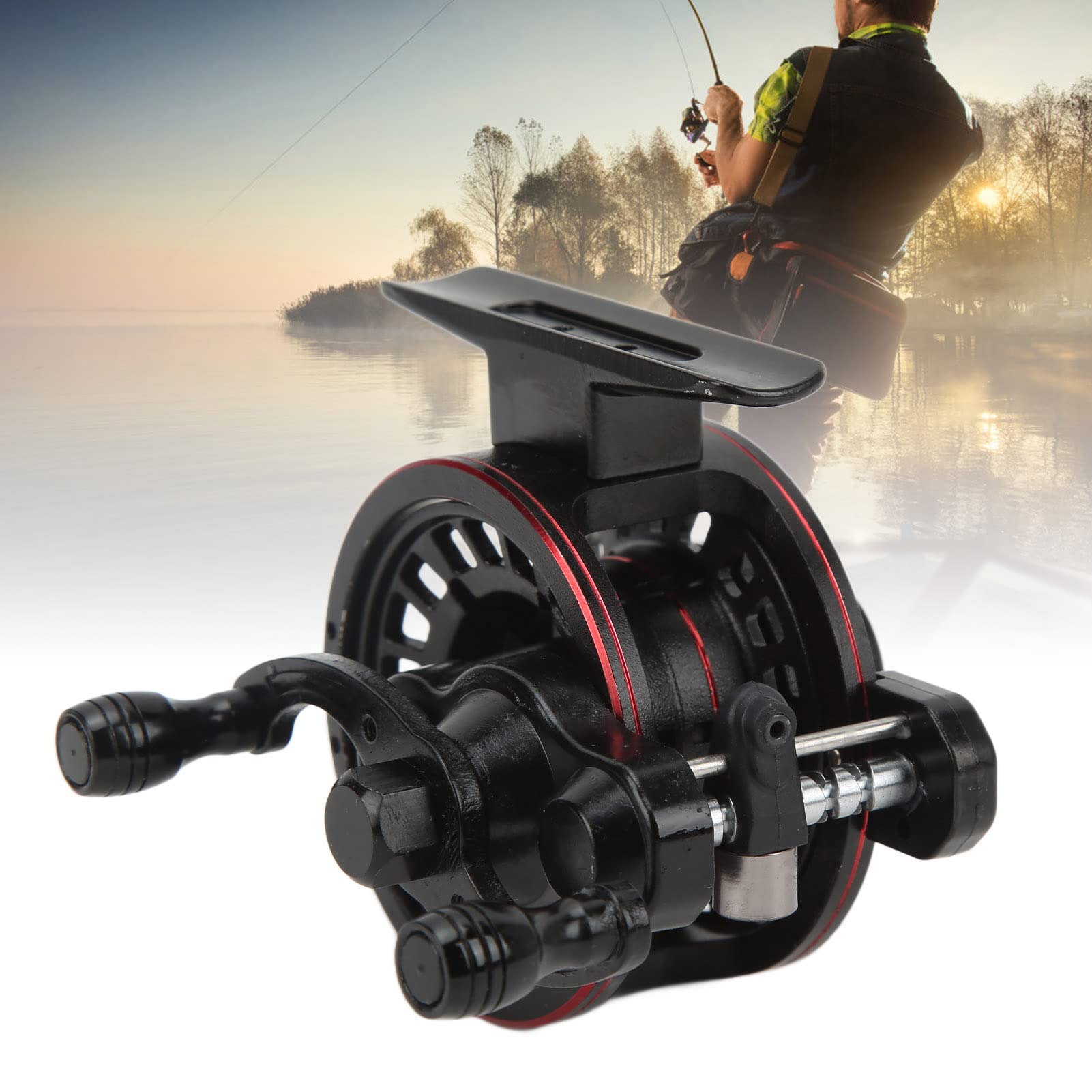 Alomejor Fishing Reel, Metal Fly Wheel Speed Ratio 3.0:1 Right Left Hand Front Ice Fishing Line Reel