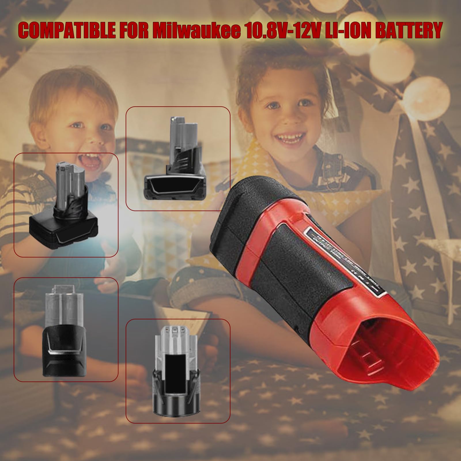 Rexlelxb Flashlight Work Light For Milwaukee M12B2 10.8V-12V Battery, 3W 140Lm Handheld Light Illumination Lamp For Work At Night 48-11-2401 M12B2 M12B4 M12B6 C12B