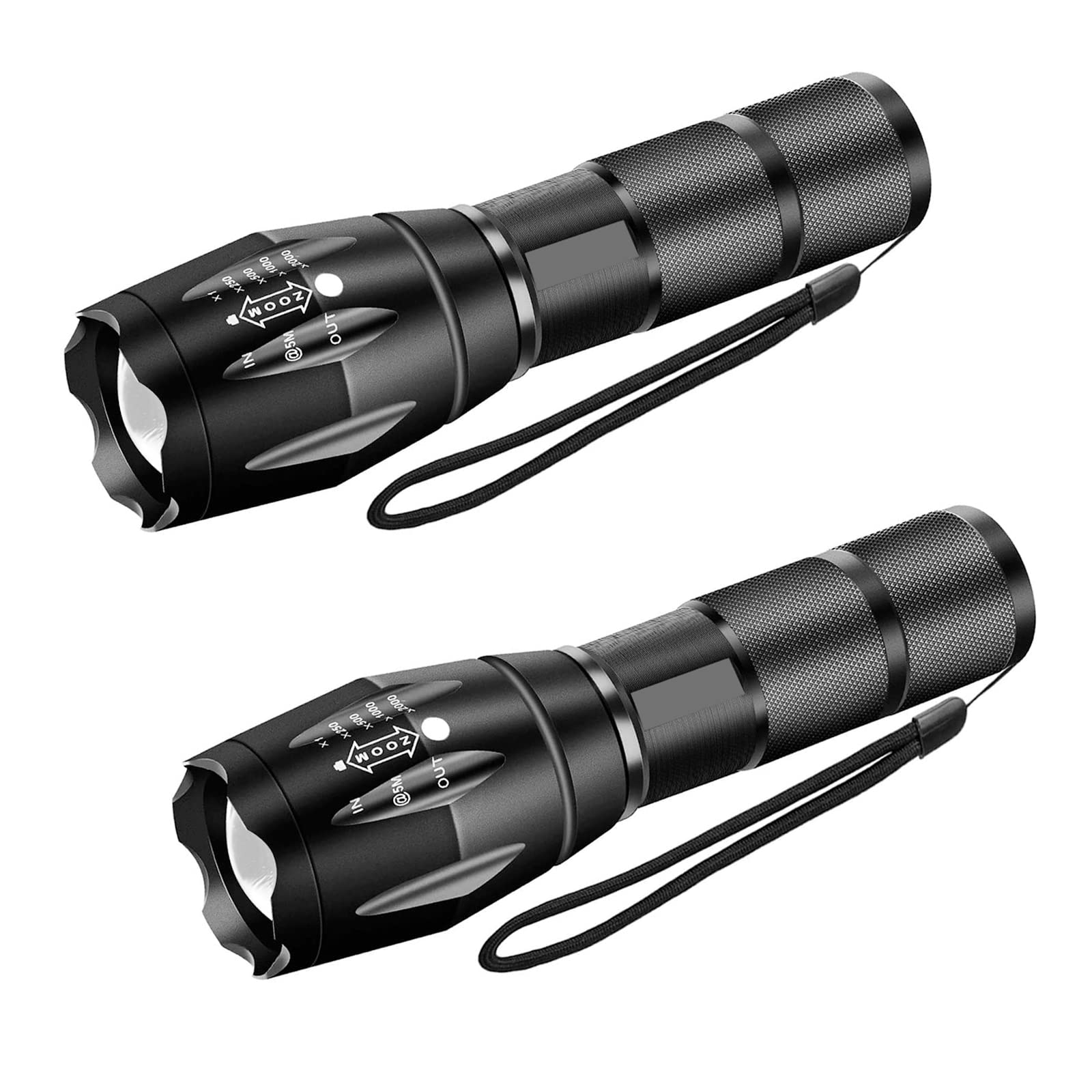 Miular 2 Pack Military Grade Single Mode High Lumens Led Tactical Flashlight For Outdoor Camping Hiking Emergency