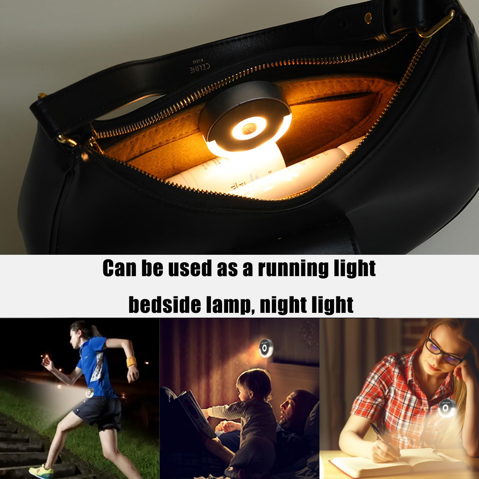 Lidotaicke Purse Lights Touch Handbag Light Led Lamp Purse Flashlight For Women Special  For Teen Girls Rechargeable Night Light Running Lights For Runners