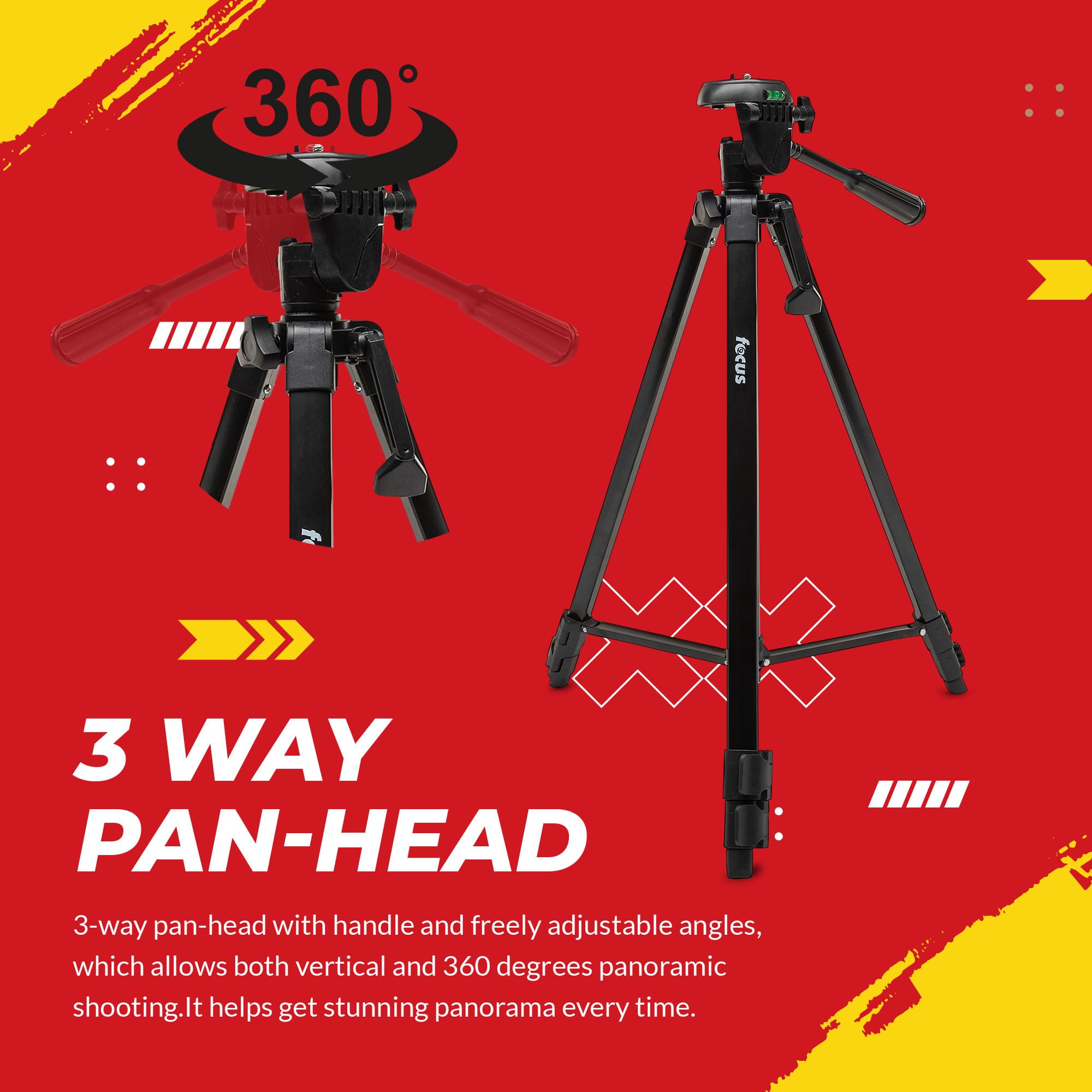 Dolica Focus Camera Travel Dslr Camera Tripod Stand With 64Gb Sd Card, And Card Reader (3 Items)