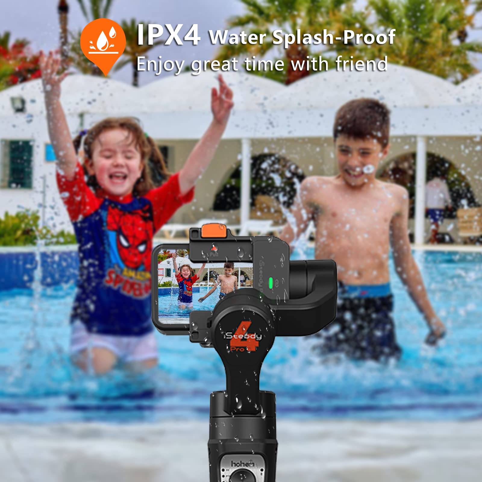 Hohem Isteady Pro 4 3-Axis Gimbal Stabilizer For Gopro Hero 11/10/9/8/7/6/5,Handheld Tripod Mount Compatible With Dji Osmo Action,Insta360 One R,Support Anti-Shake Wireless Control,Ipx4 Splash Proof