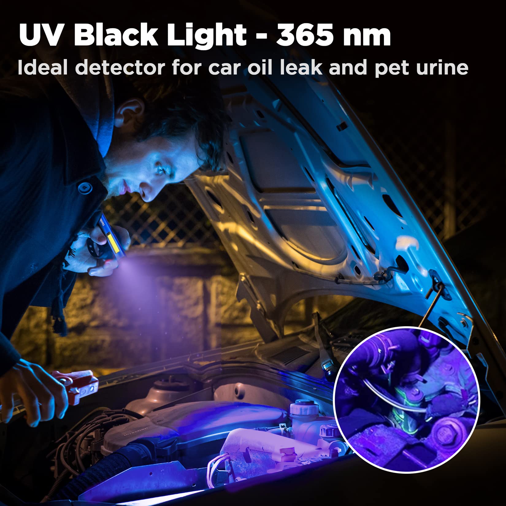 Workpro Rechargeable Flashlight, Led Pen Light With 365 Nm Uv Black Light, 450 Lumen Pocket Penlight, Magnetic Clip, For Hurricane Deluge Flood Emergency