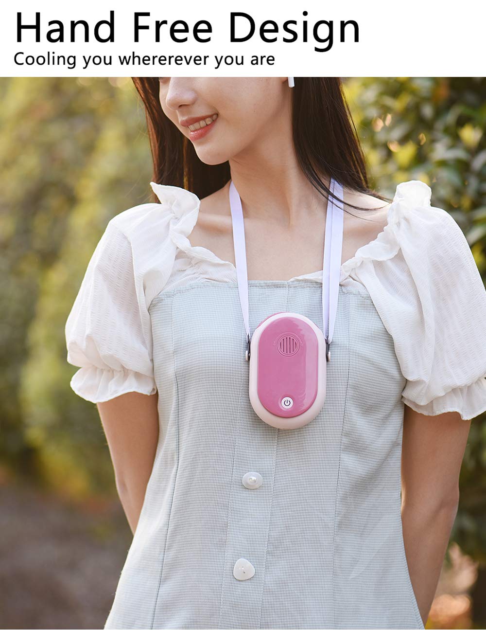 Portable Hanging Neck Fan Wearable Personal Fan Battery Operated Usb Rechargeable 3 Speed