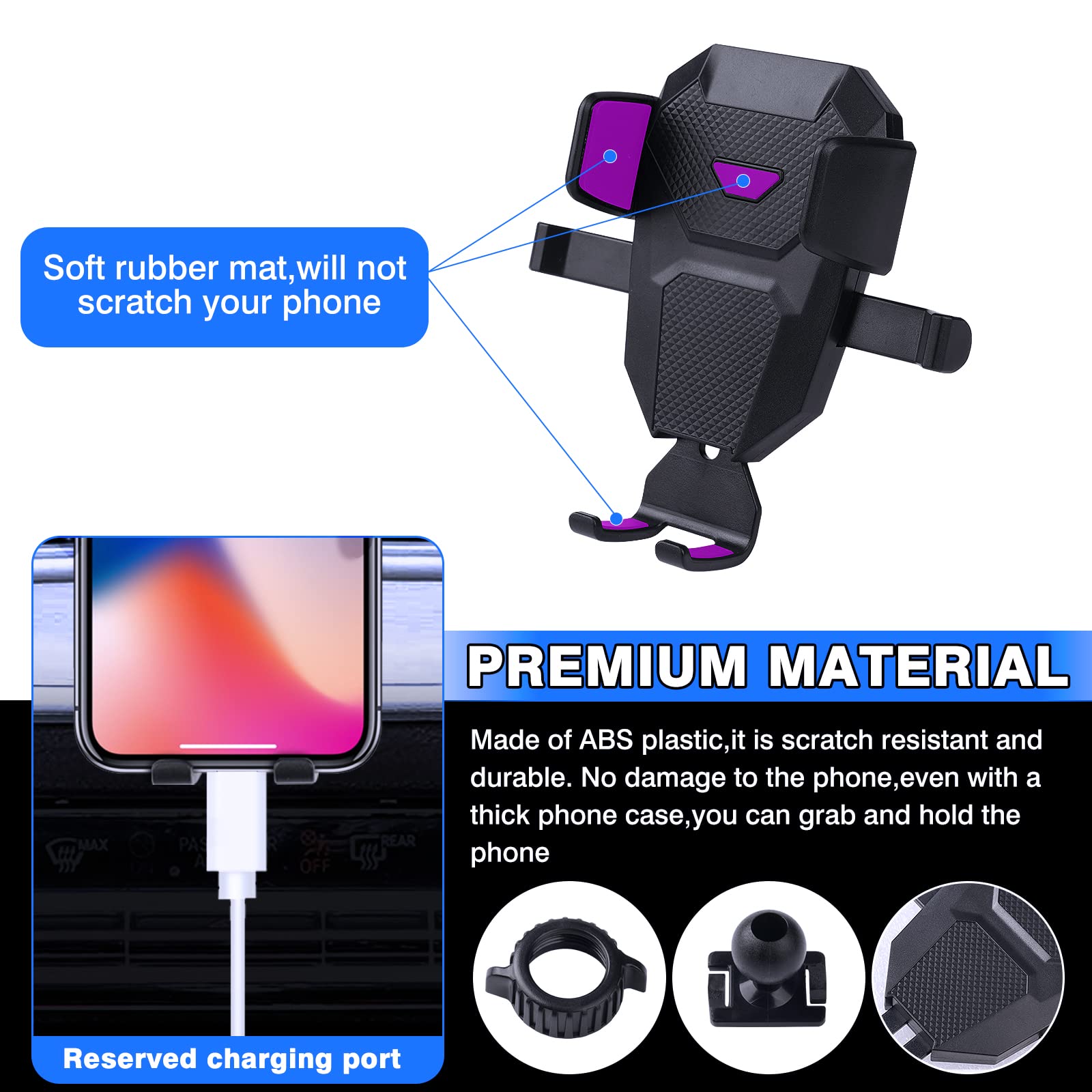 Karltys Car Phone Holder For Honda Civic    , 11Th Gen. Civic Cell Phone Mount For 4-7 Inch Phones, Hands  Thick Case Friendly Dash Air Vent Mobile Holder Stand