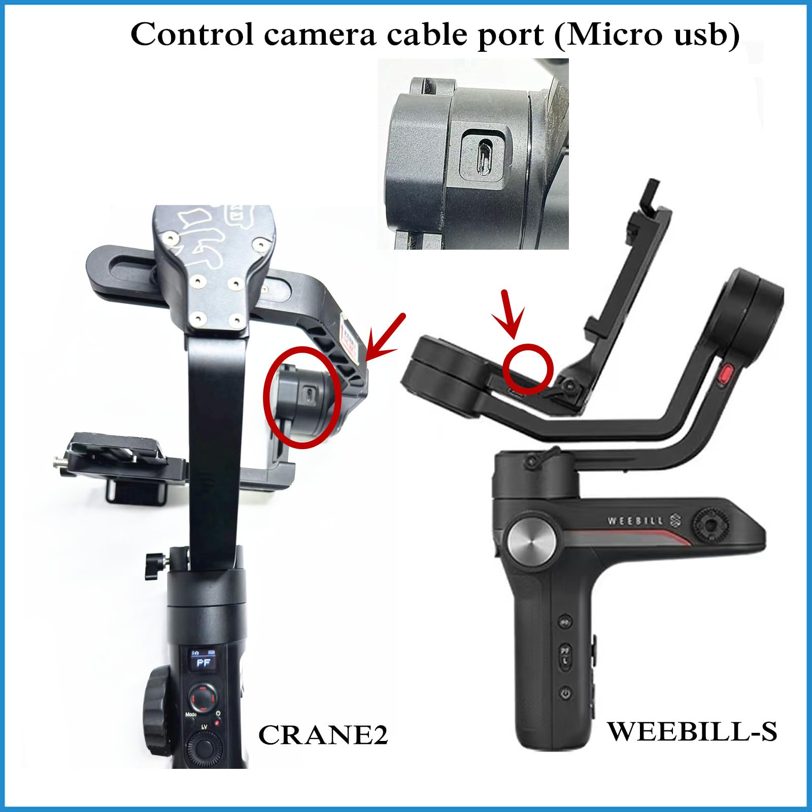 Dytdieyingtu For Panasonic For Zhiyun Cable Gh4 Gh5 Gh6 Gh7 G9 S5 S5Ii Shutter Cable Crane2 / Crane-M /Crane Plus/Crane Stabilizer Camera Release Cable Take Pictures And Record Videos (Micro Usb To Trrs2.5 )