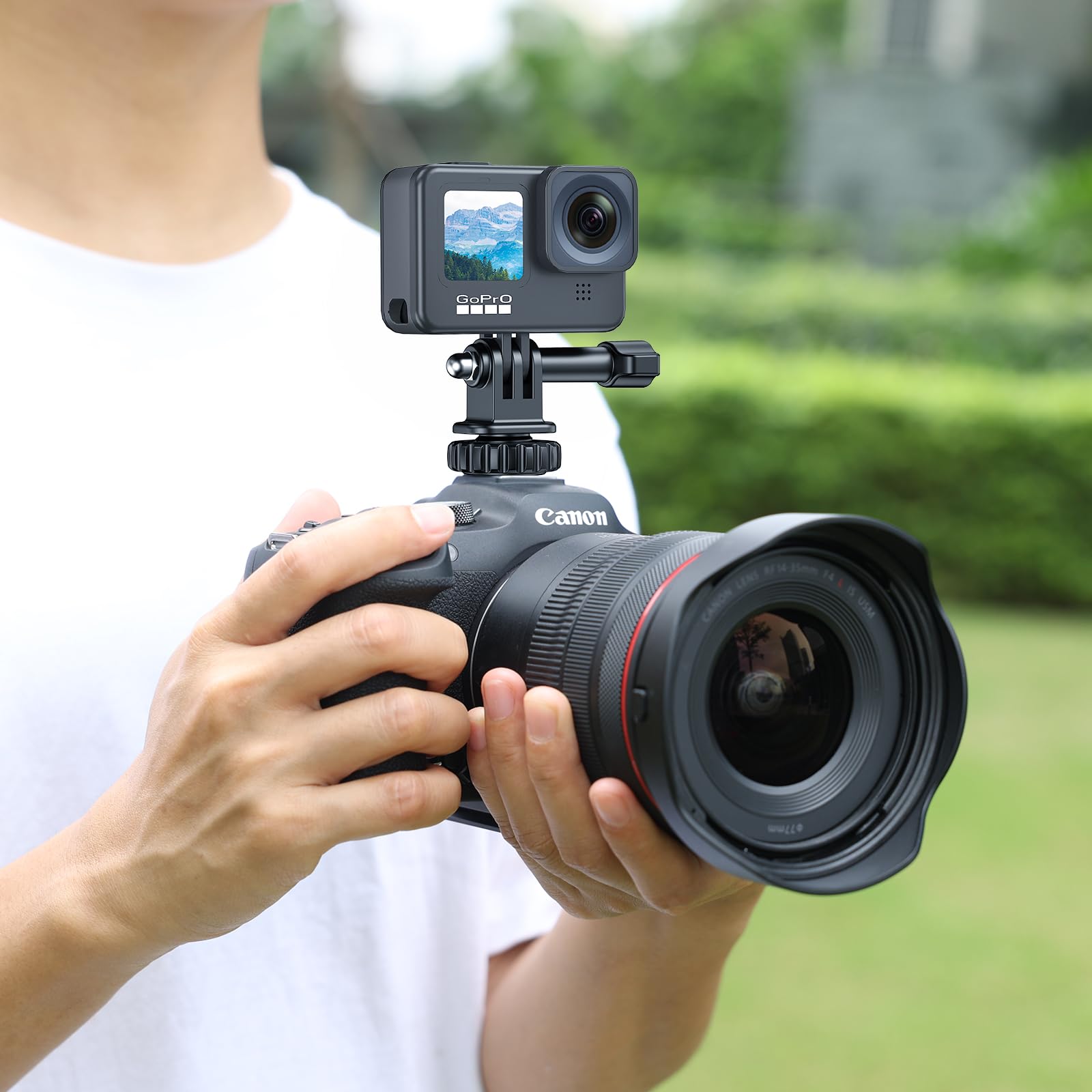 Vrig Hot Shoe Mount Adapter For Gopro Hero 10/9/8/7/6/5, Dji Osmo Action, Akaso Brave 8/7/6 Applicable For Tripod Selfie Stick Monopod And Dslr Camera